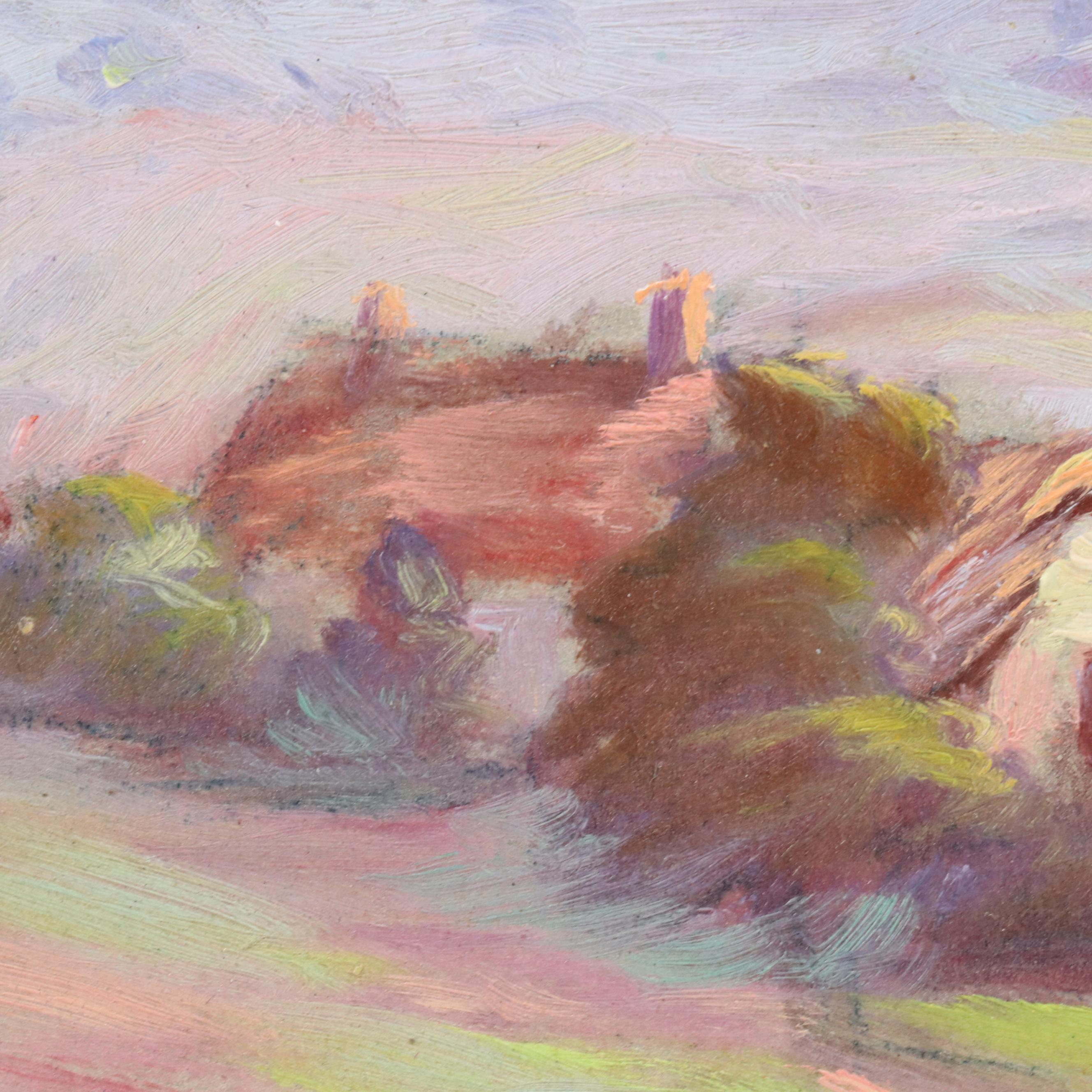 Jeanne Reimbolt French Countryside Landscape Oil Painting, Early 20th Century