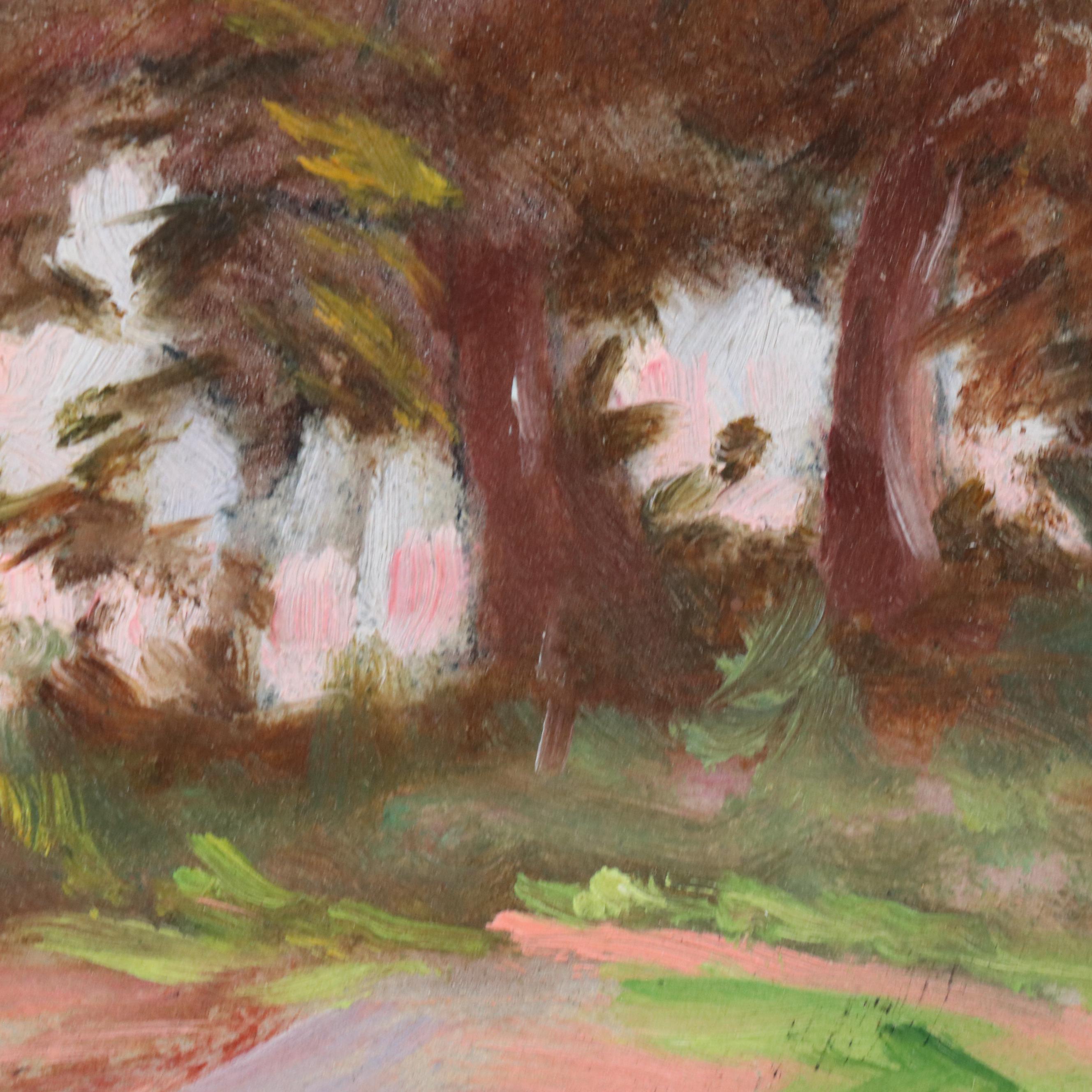 Jeanne Reimbolt French Countryside Landscape Oil Painting, Early 20th Century