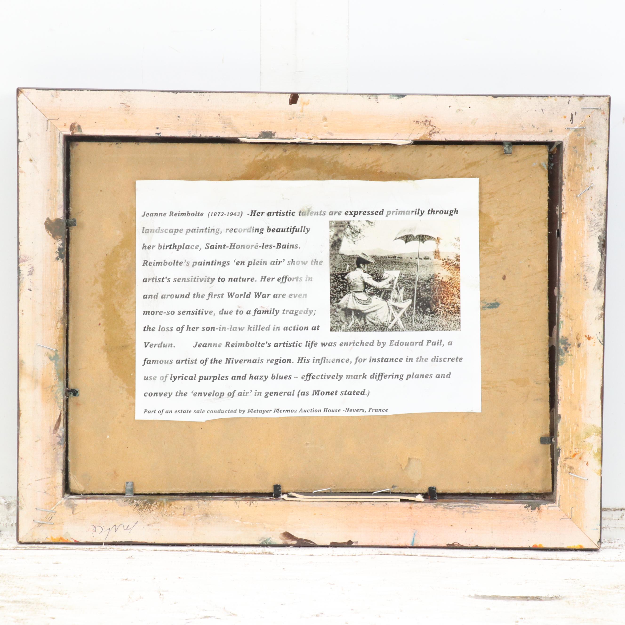 Jeanne Reimbolt French Countryside Landscape Oil Painting, Early 20th Century