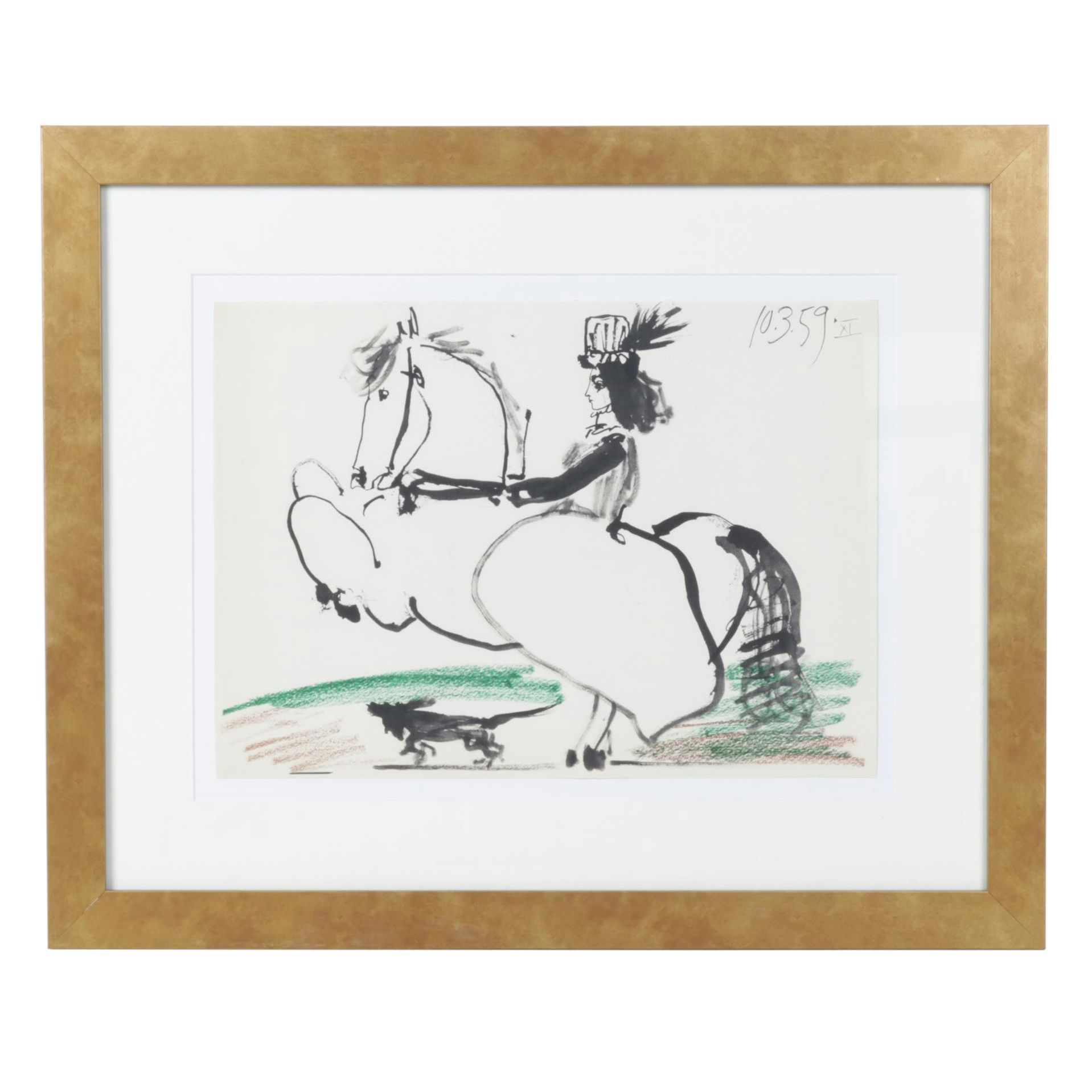 Offset Lithograph after Pablo Picasso from "Toros y Toreros" Folio