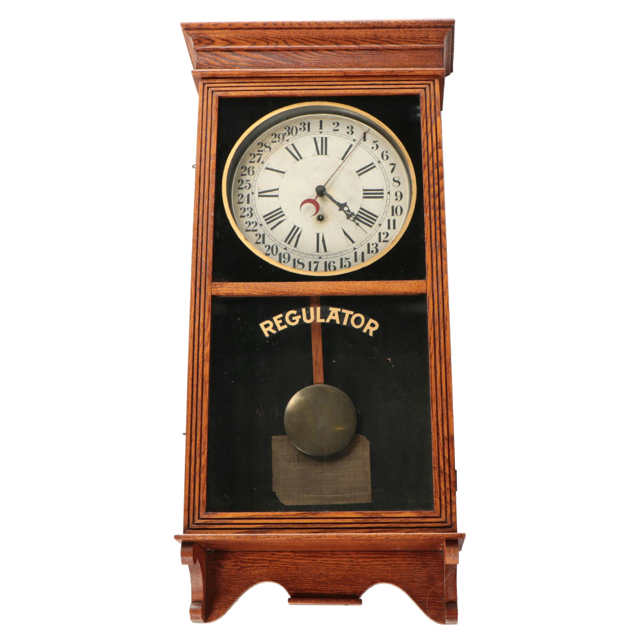 Sessions Clock Co. Regulator No. 2 Wall Clock, Early 20th C.