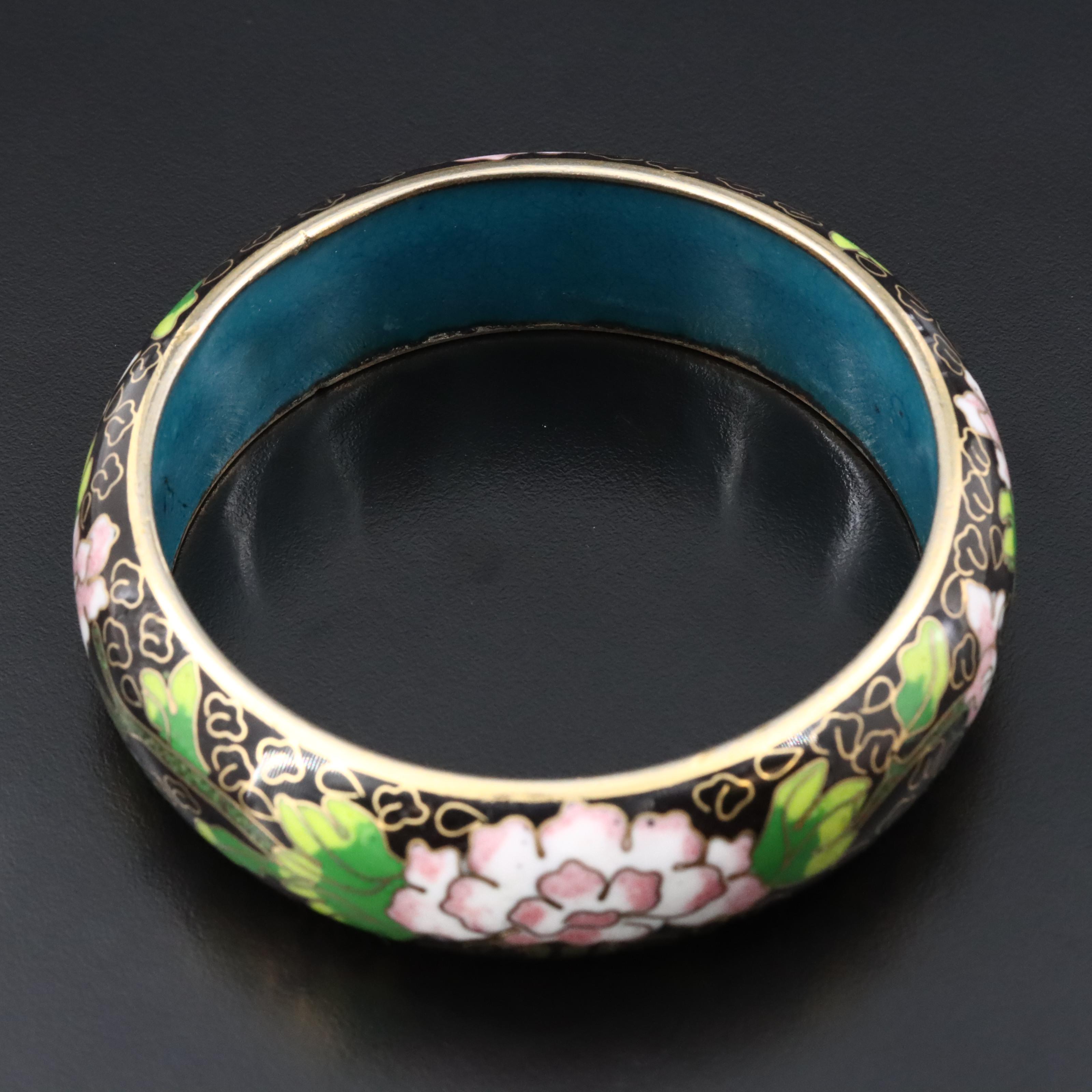 Cloisonné Floral Bangle