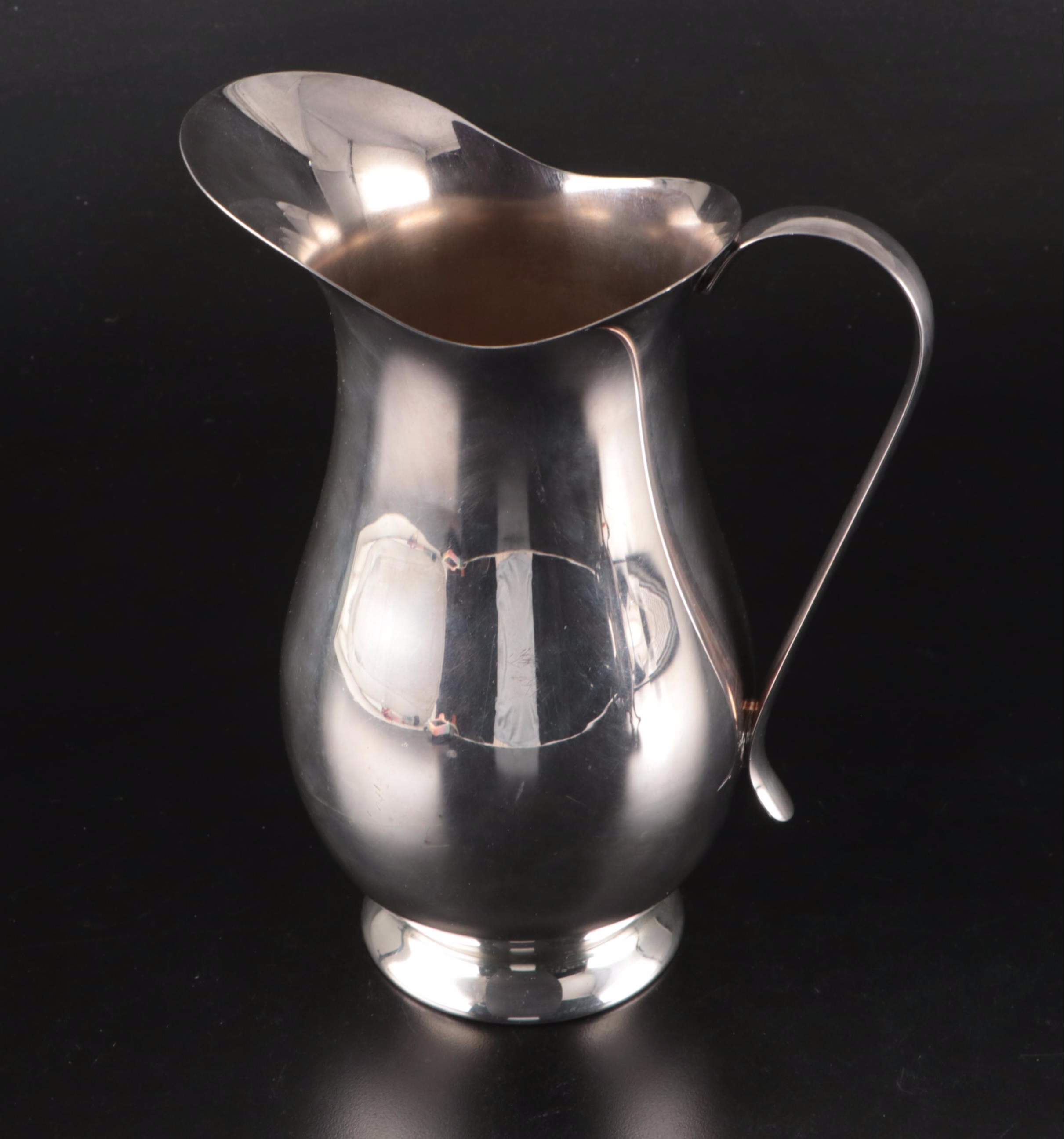 Georgian Style Cobalt Glass Lined Mustard Jar with Other Silver Plate Serveware