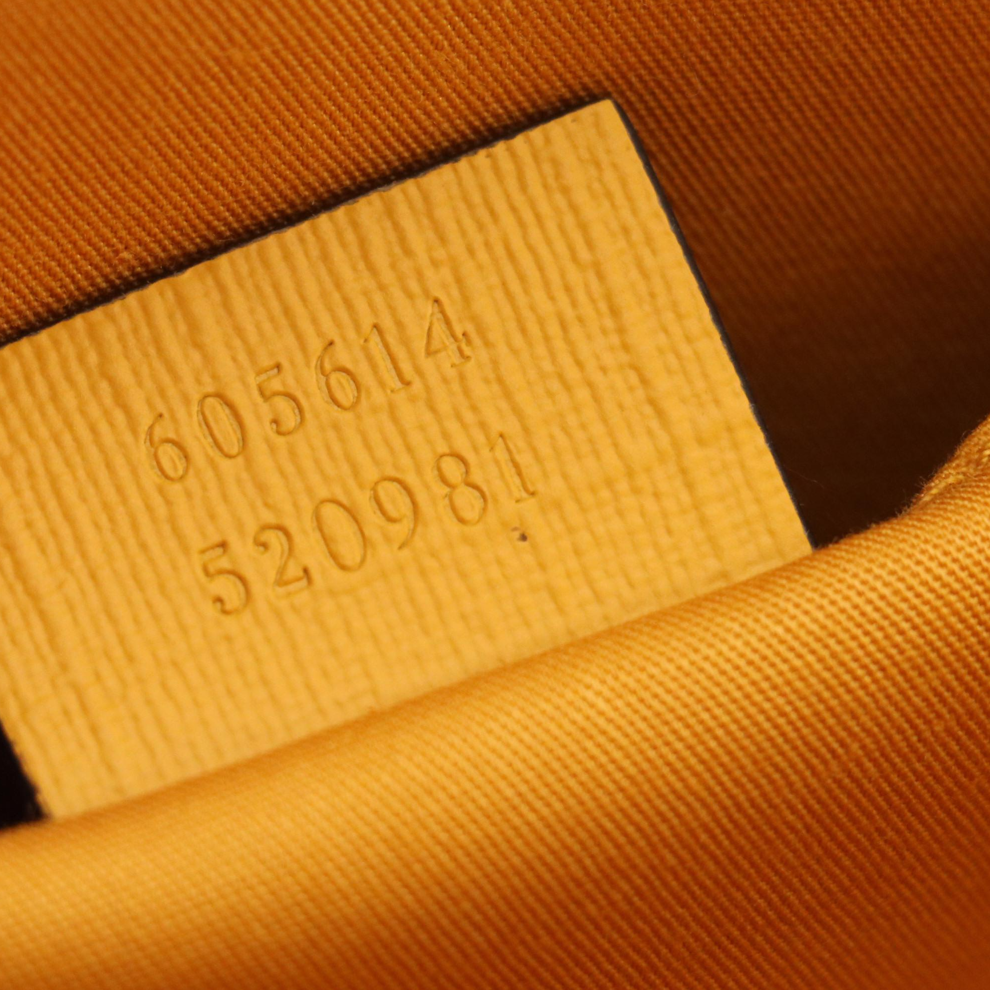 Gucci Kid's Tote in Red/Blue Peace Sign GG Canvas and Yellow Leather Trim