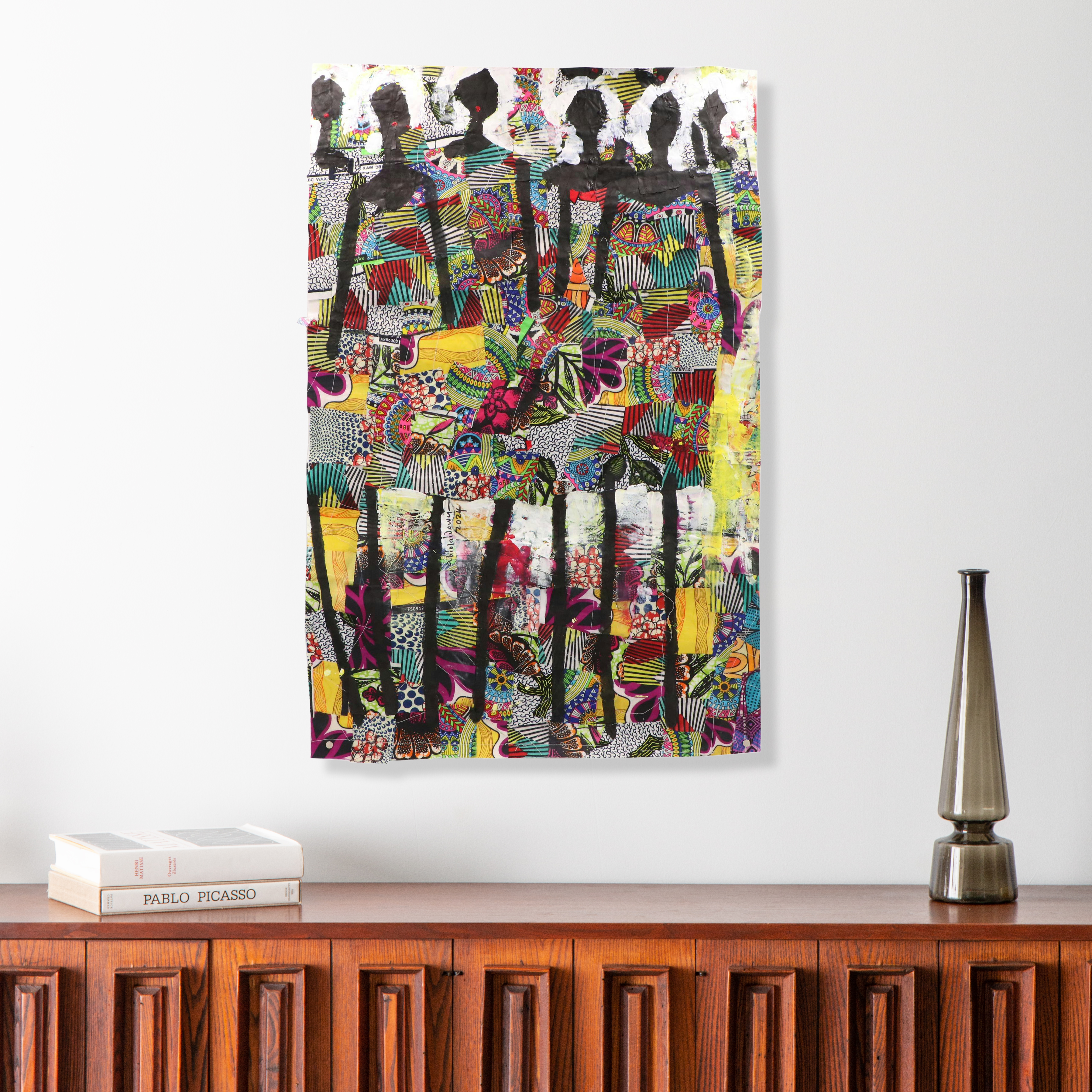 Abiola Idowu Stylized Figural Collage "Community of Love," 2024