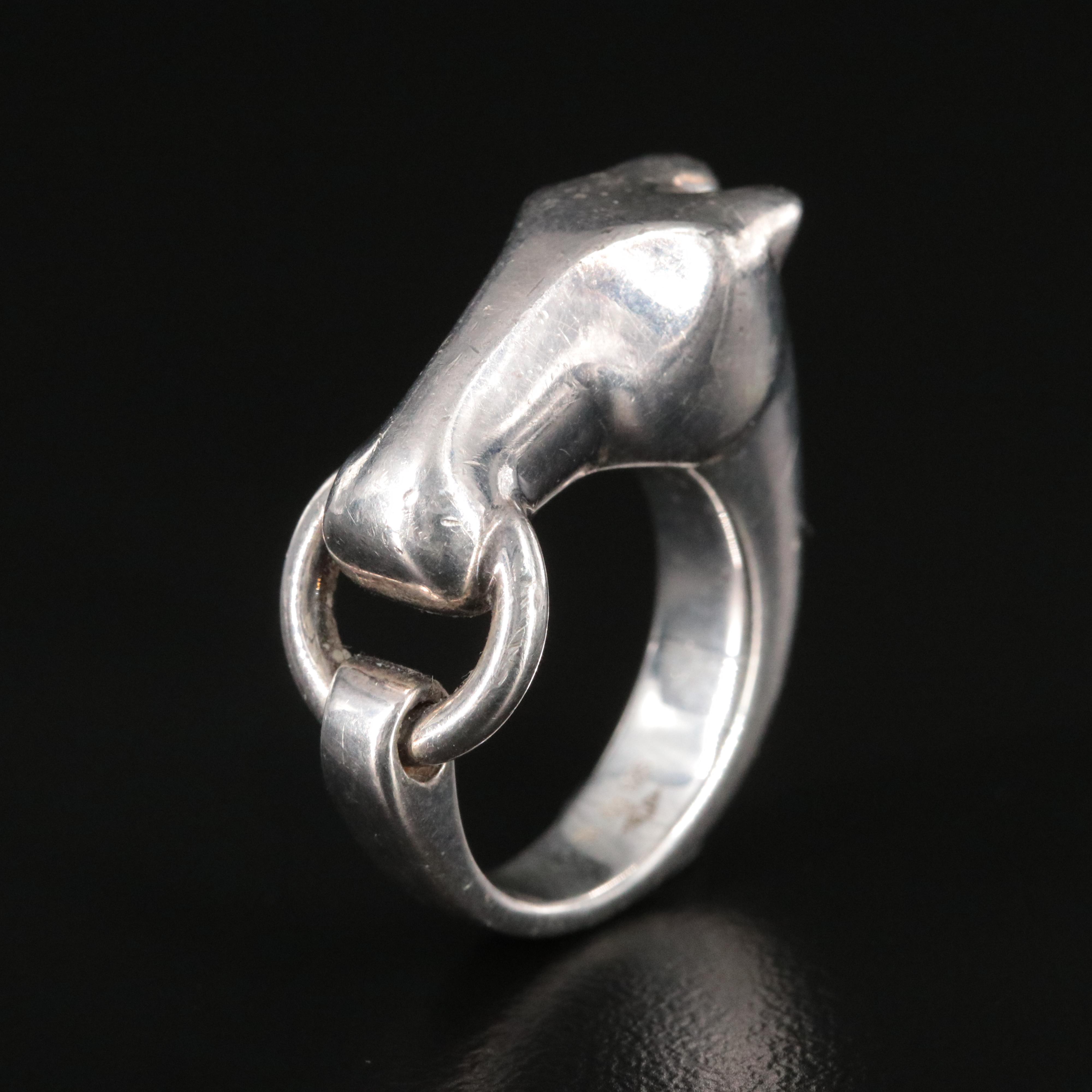 Hermès Galop Sterling Horse Head Ring