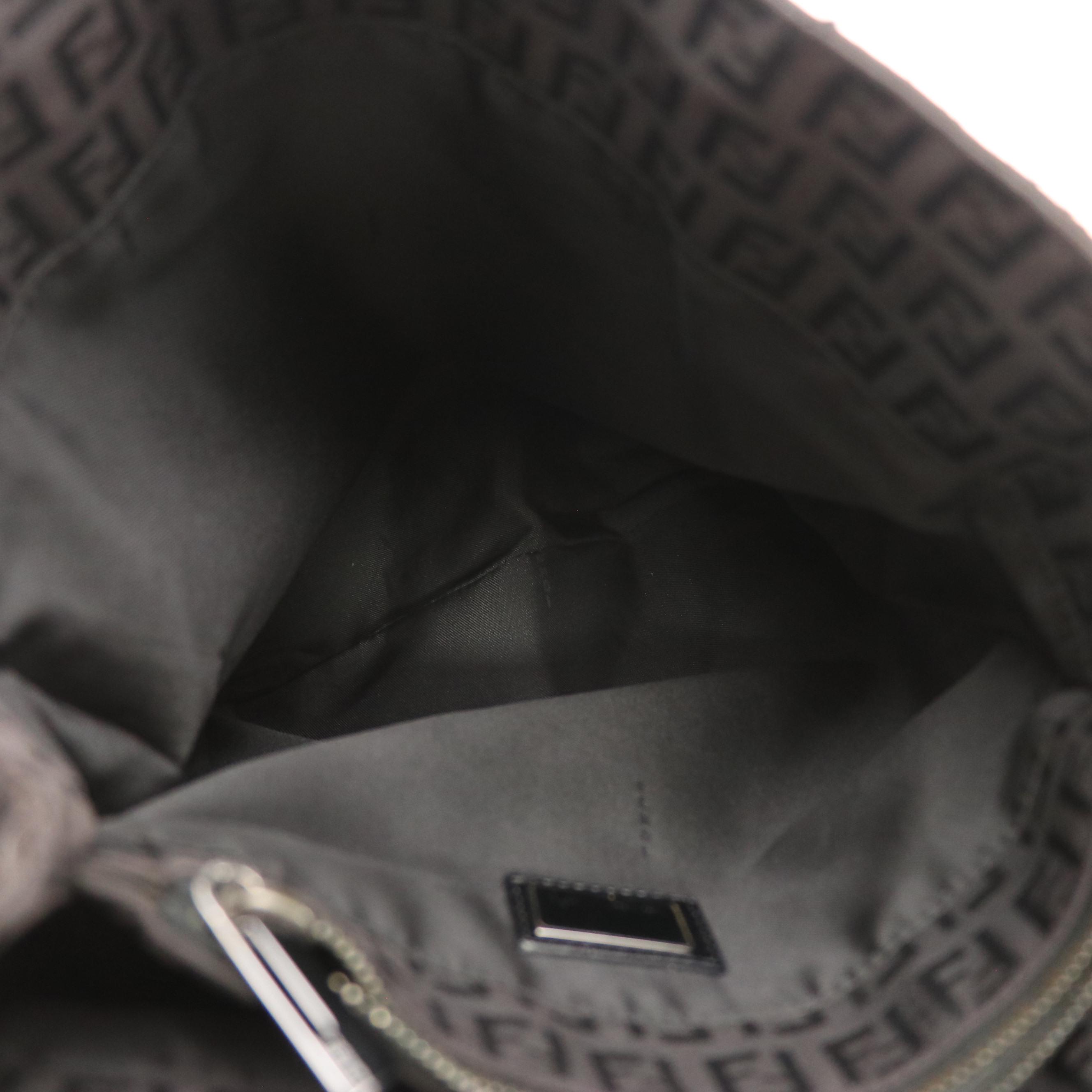 Fendi Vertical Shopper Tote in Zucchino Nylon Canvas and Leather Trim