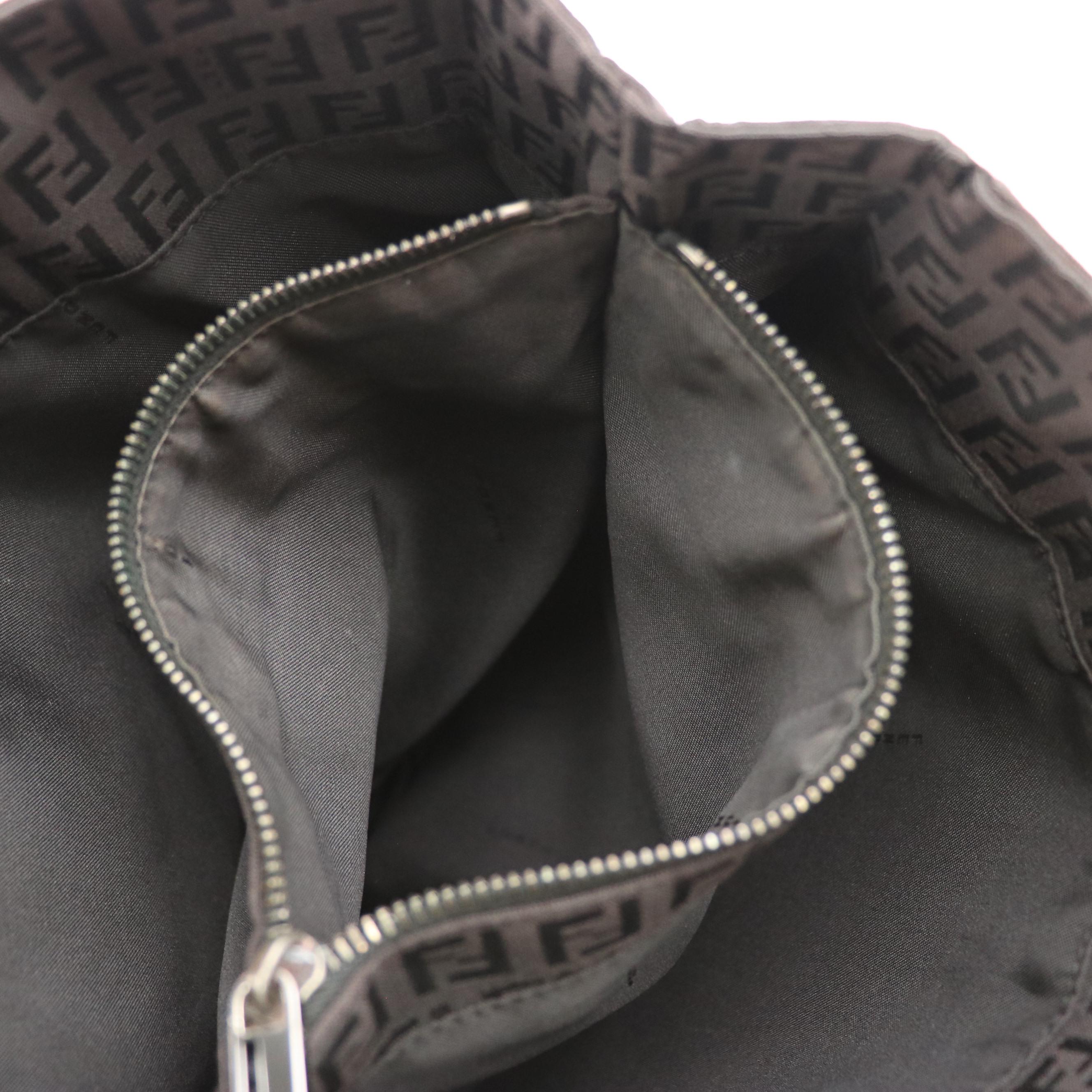 Fendi Vertical Shopper Tote in Zucchino Nylon Canvas and Leather Trim