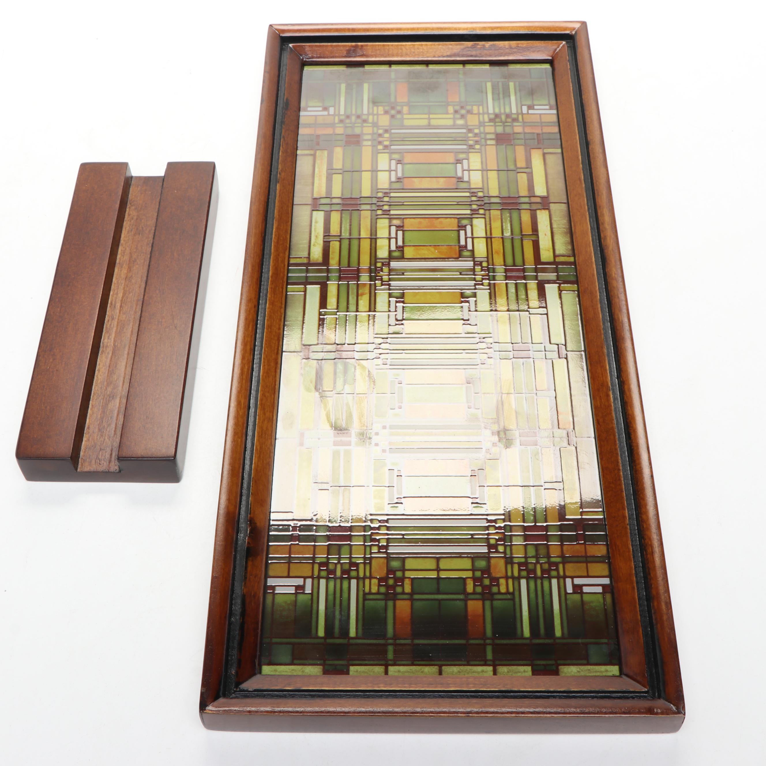 Prairie Style Transfer Print Panel After Frank Lloyd Wright, Tapestry Runner