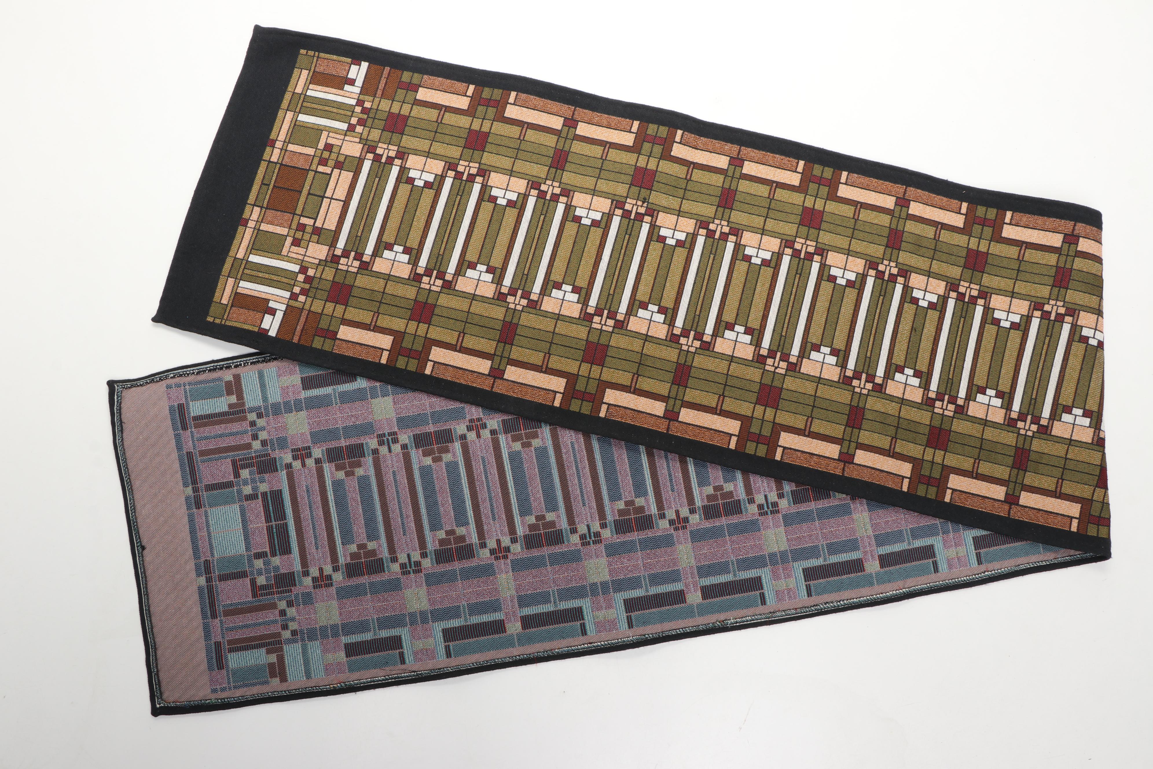 Prairie Style Transfer Print Panel After Frank Lloyd Wright, Tapestry Runner