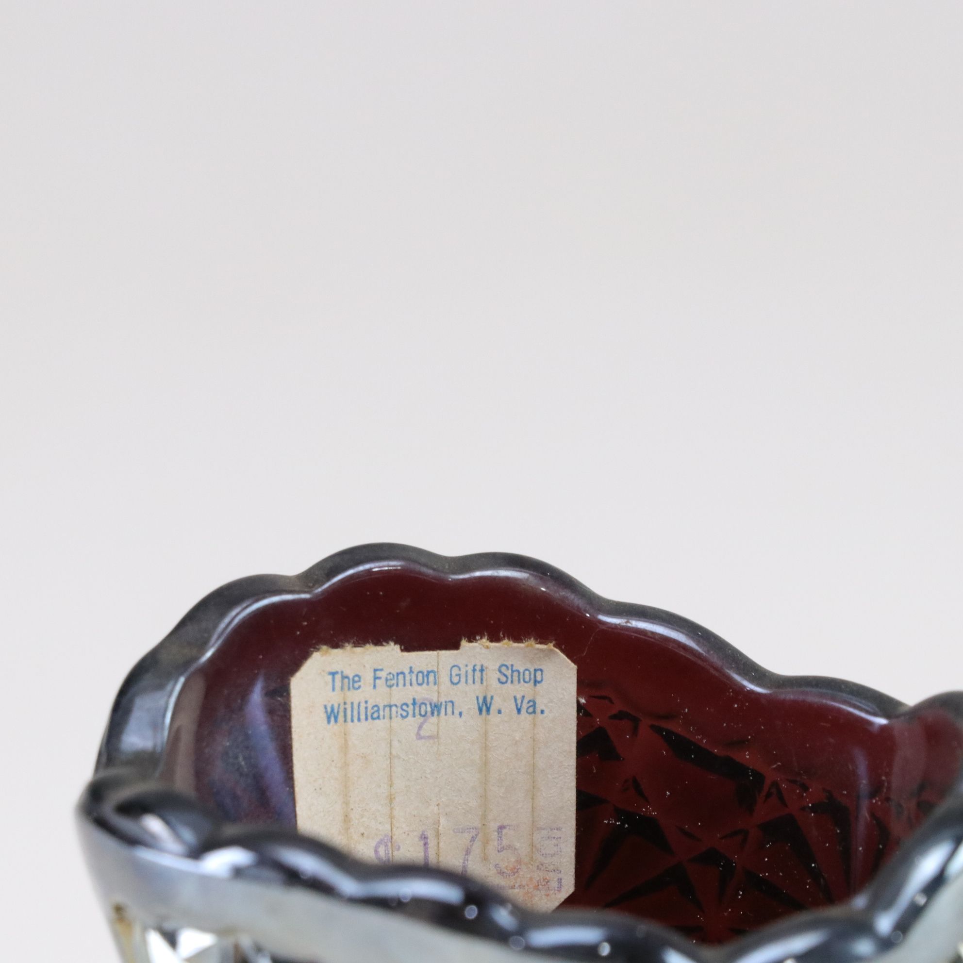 Imperial "Amethyst Smoke" Carnival Glass Bowl, Fenton Boot & Toothpick Holder