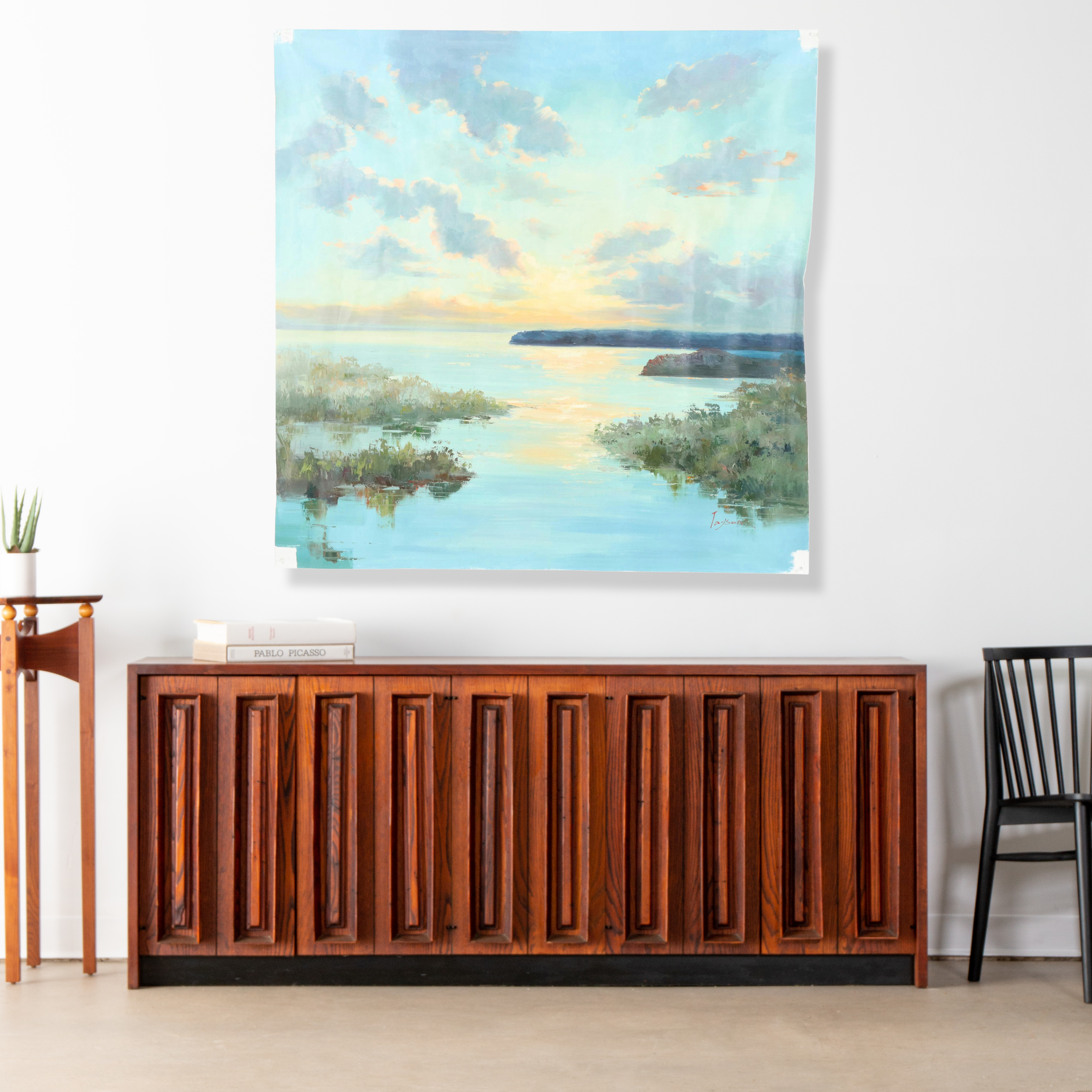 Taysom Lake Landscape Oil Painting, 21st Century