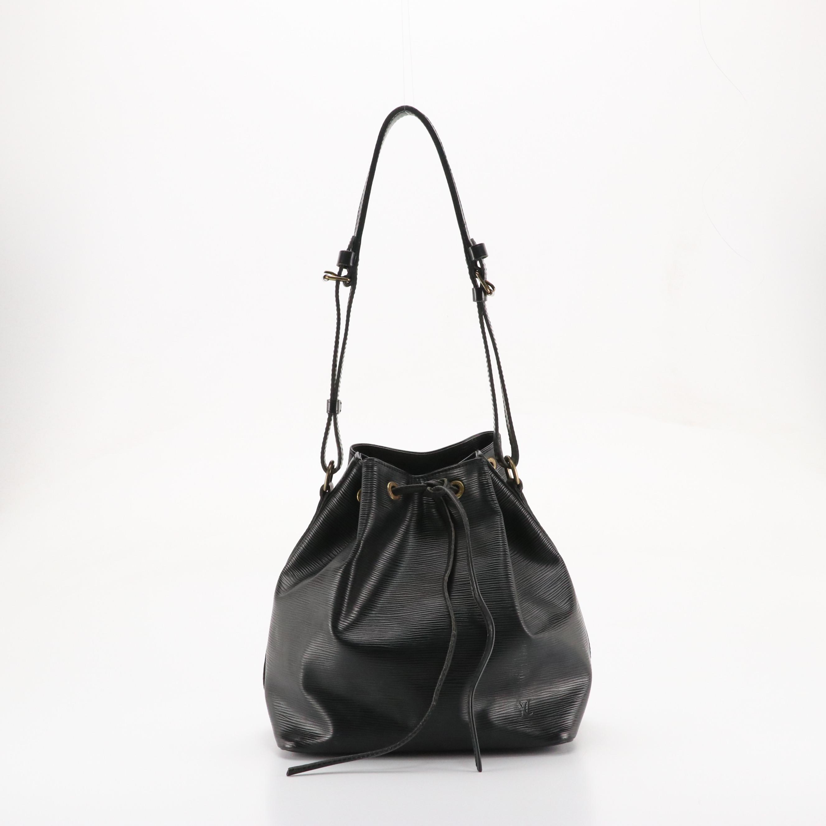 Louis Vuitton Petit Noé Bag in Black Epi/Smooth Leather
