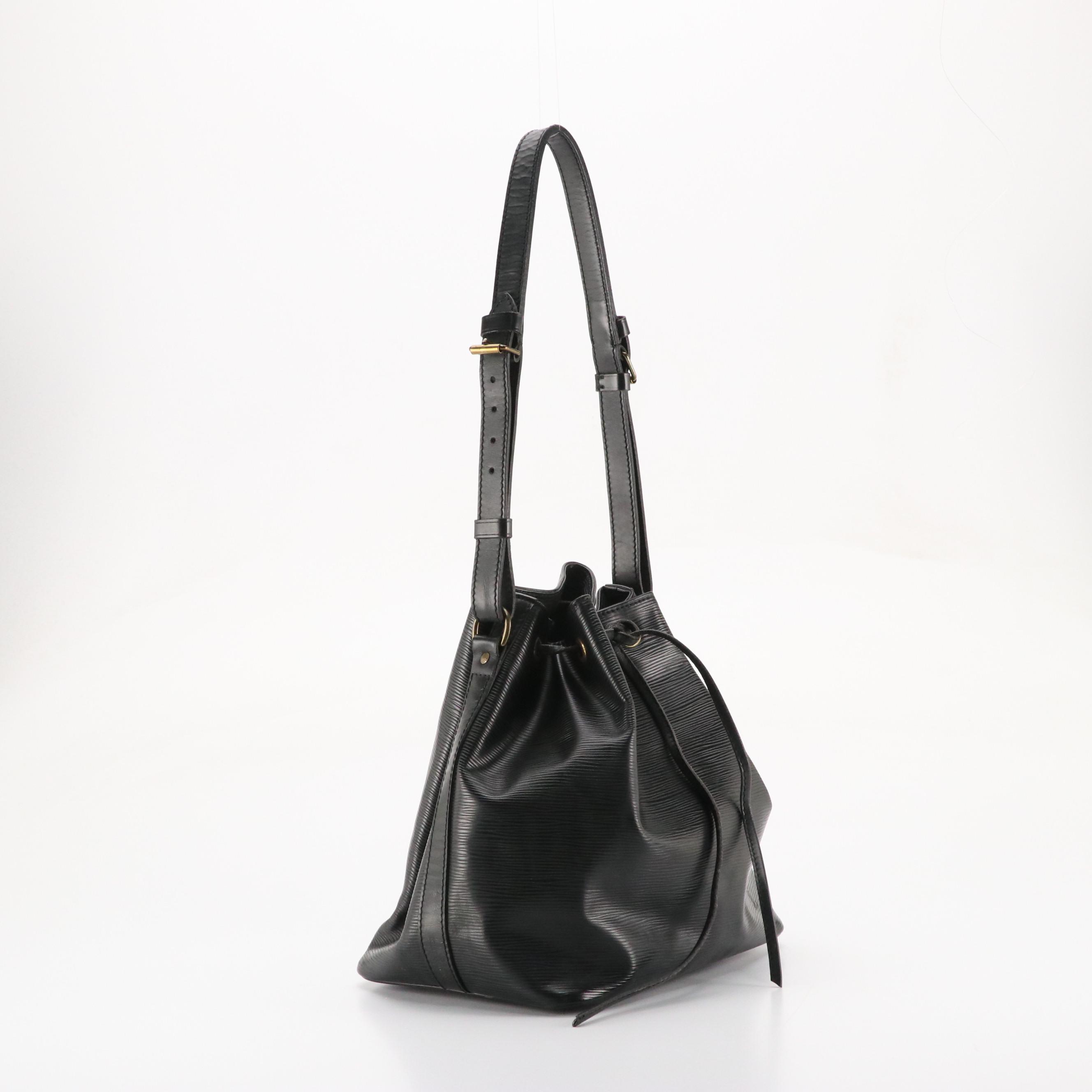 Louis Vuitton Petit Noé Bag in Black Epi/Smooth Leather