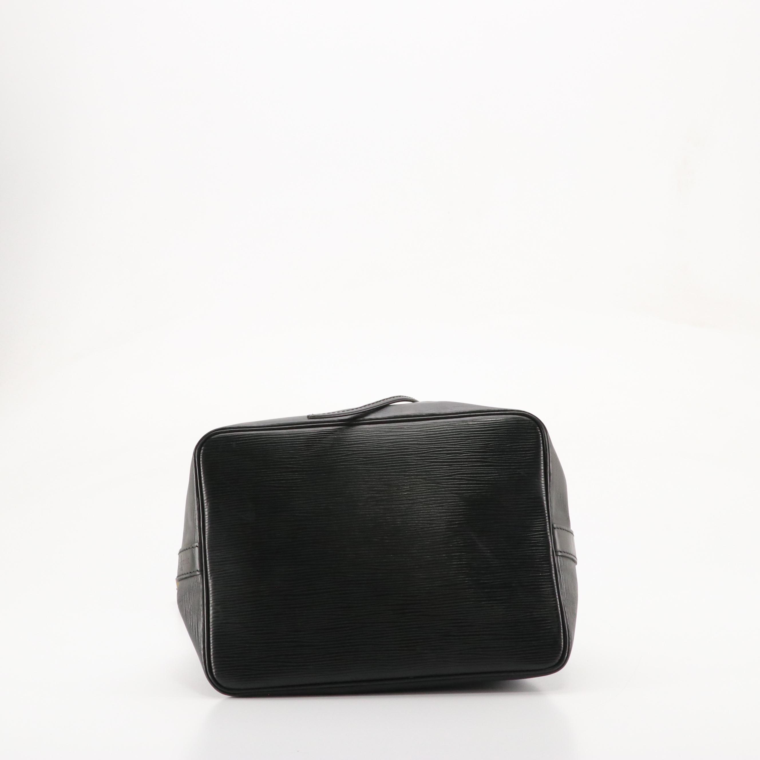Louis Vuitton Petit Noé Bag in Black Epi/Smooth Leather