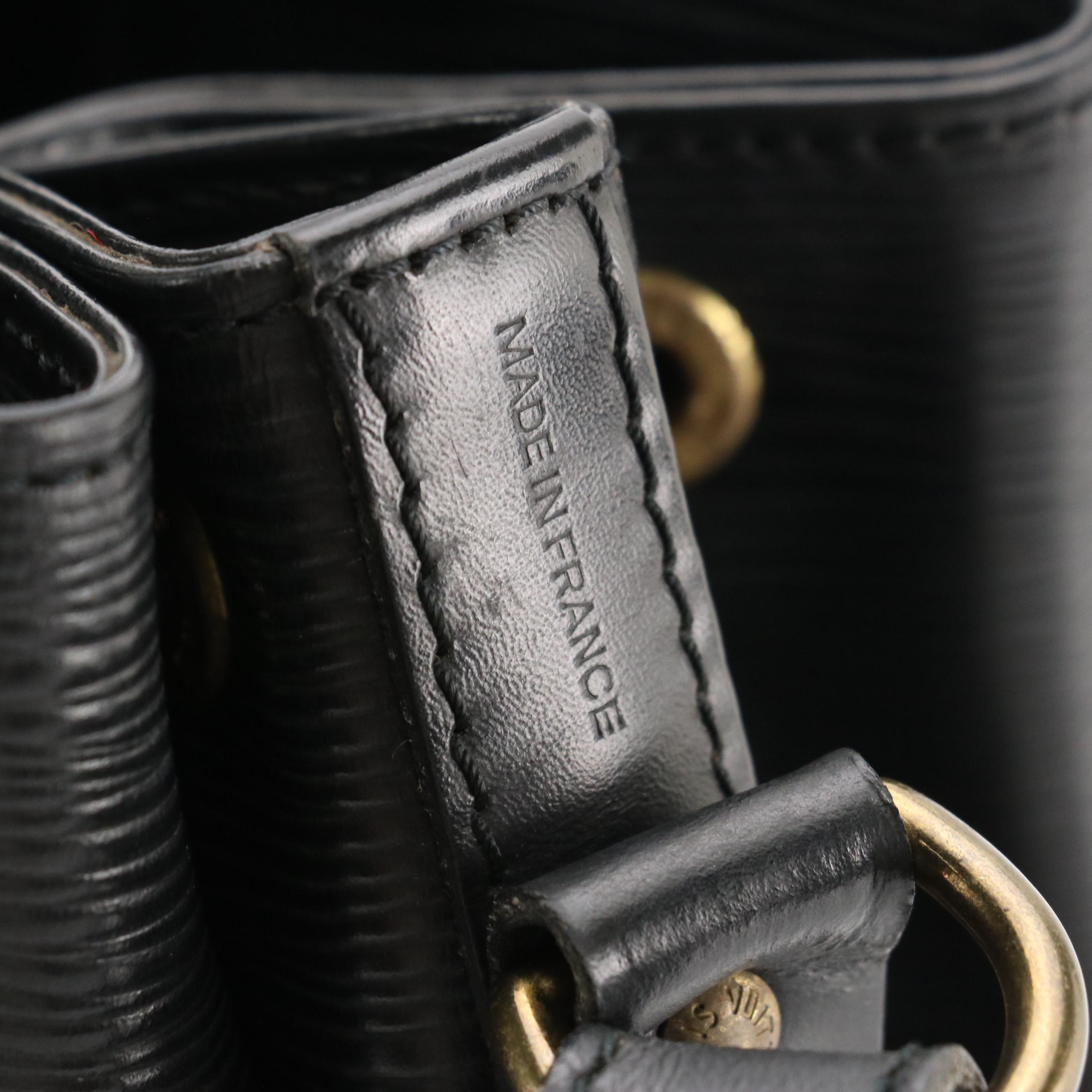 Louis Vuitton Petit Noé Bag in Black Epi/Smooth Leather