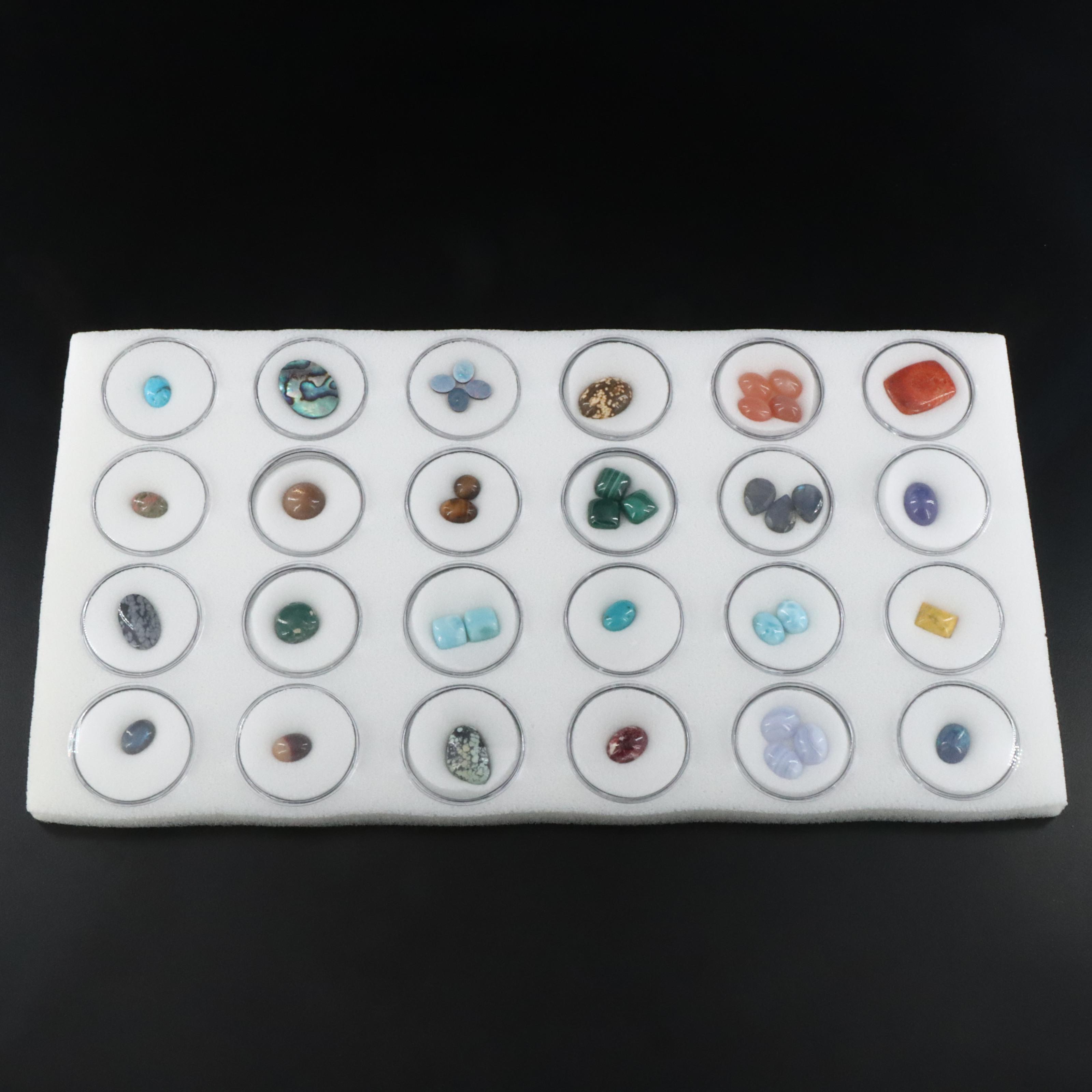 Loose Gemstone Collection Featuring Agate, Abalone and Labradorite