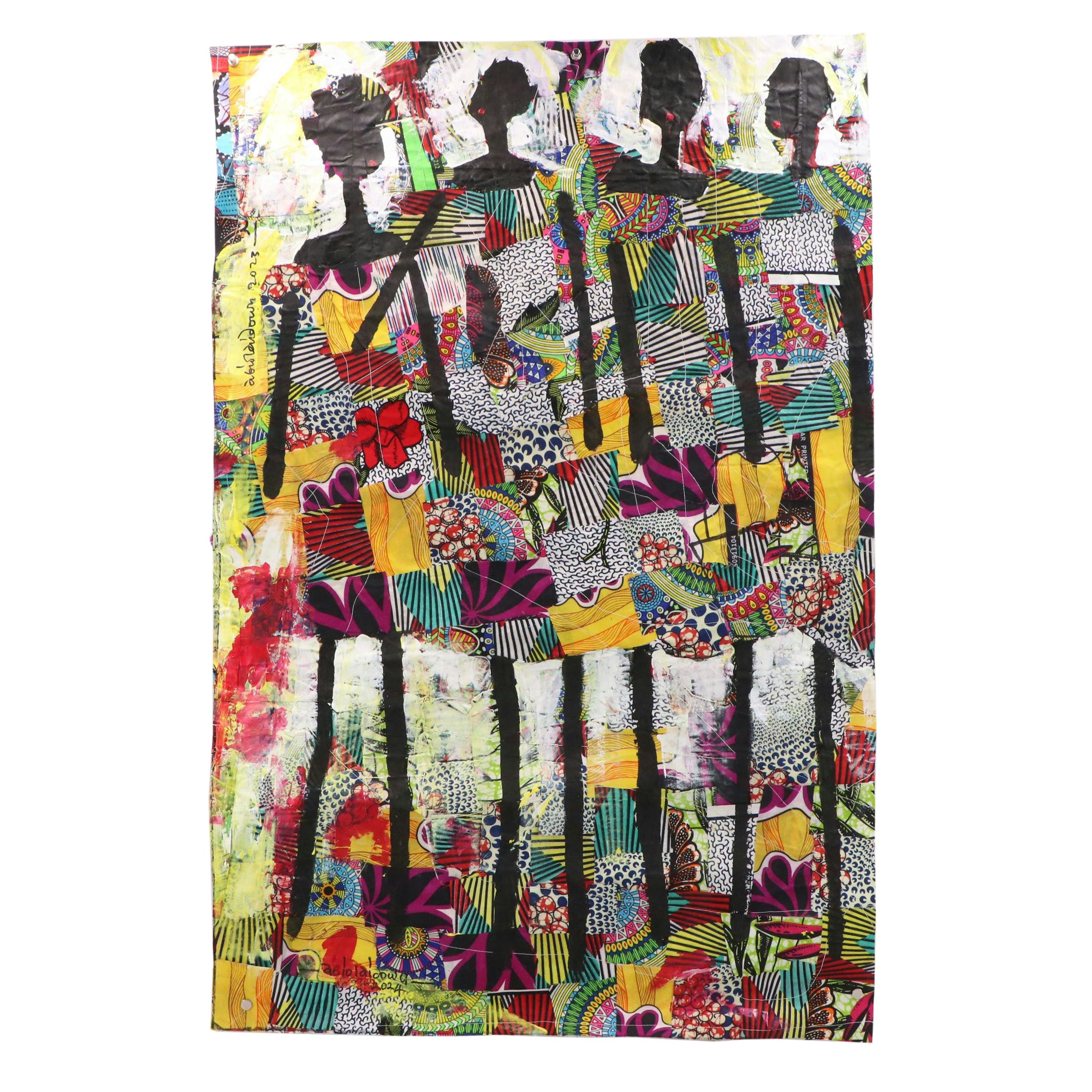 Abiola Idowu Stylized Figural Collage "Summer Festival II," 2023