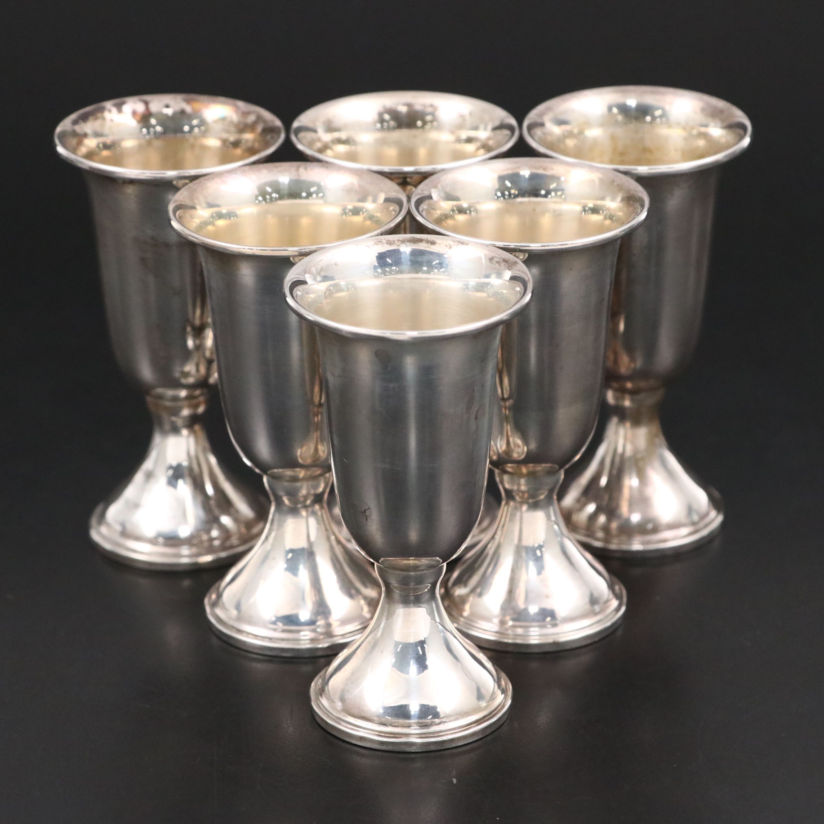 Empire Sterling Silver Weighted Cordial Cups, Mid to Late 20th Century