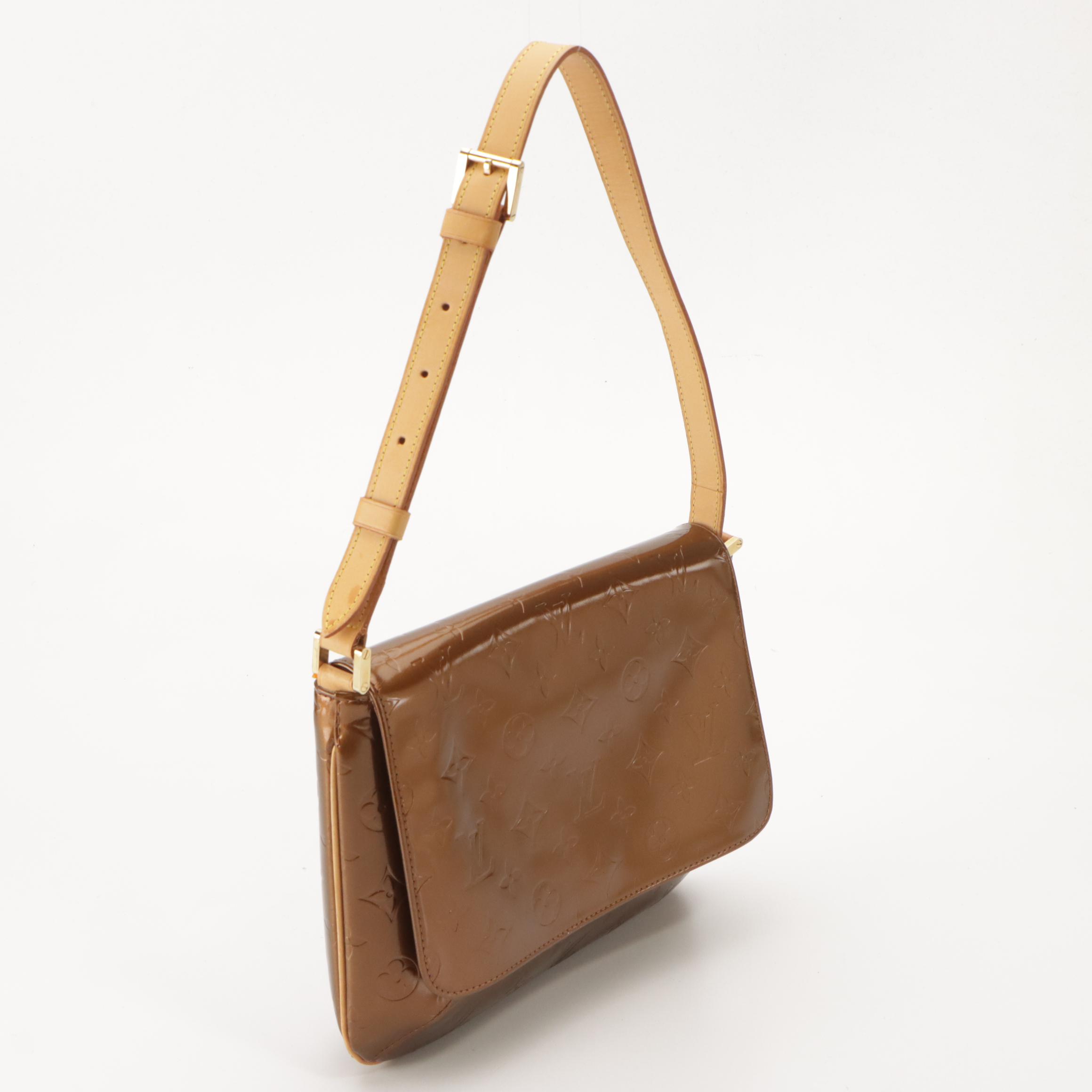 Louis Vuitton Thompson Street Front Flap Shoulder Bag in Bronze Monogram Vernis