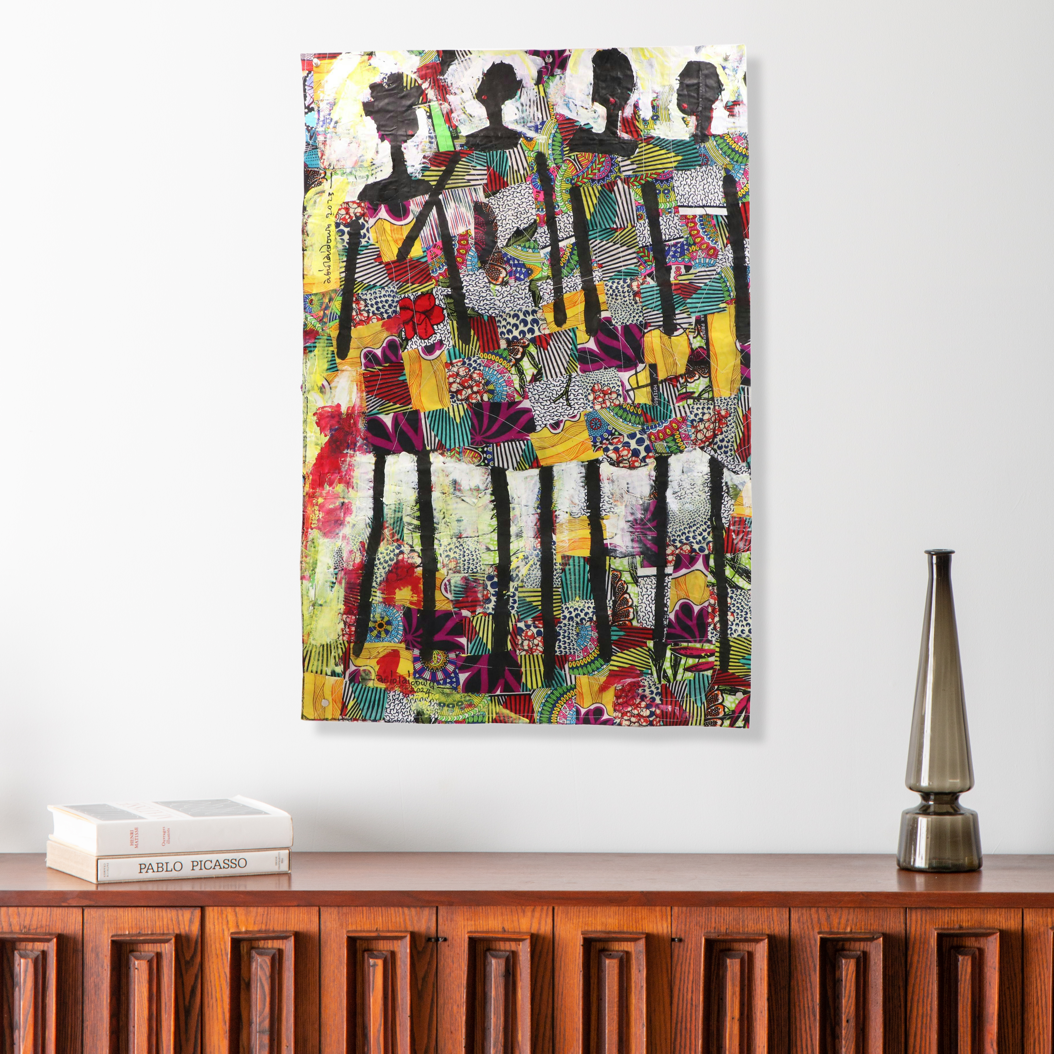 Abiola Idowu Stylized Figural Collage "Summer Festival II," 2023