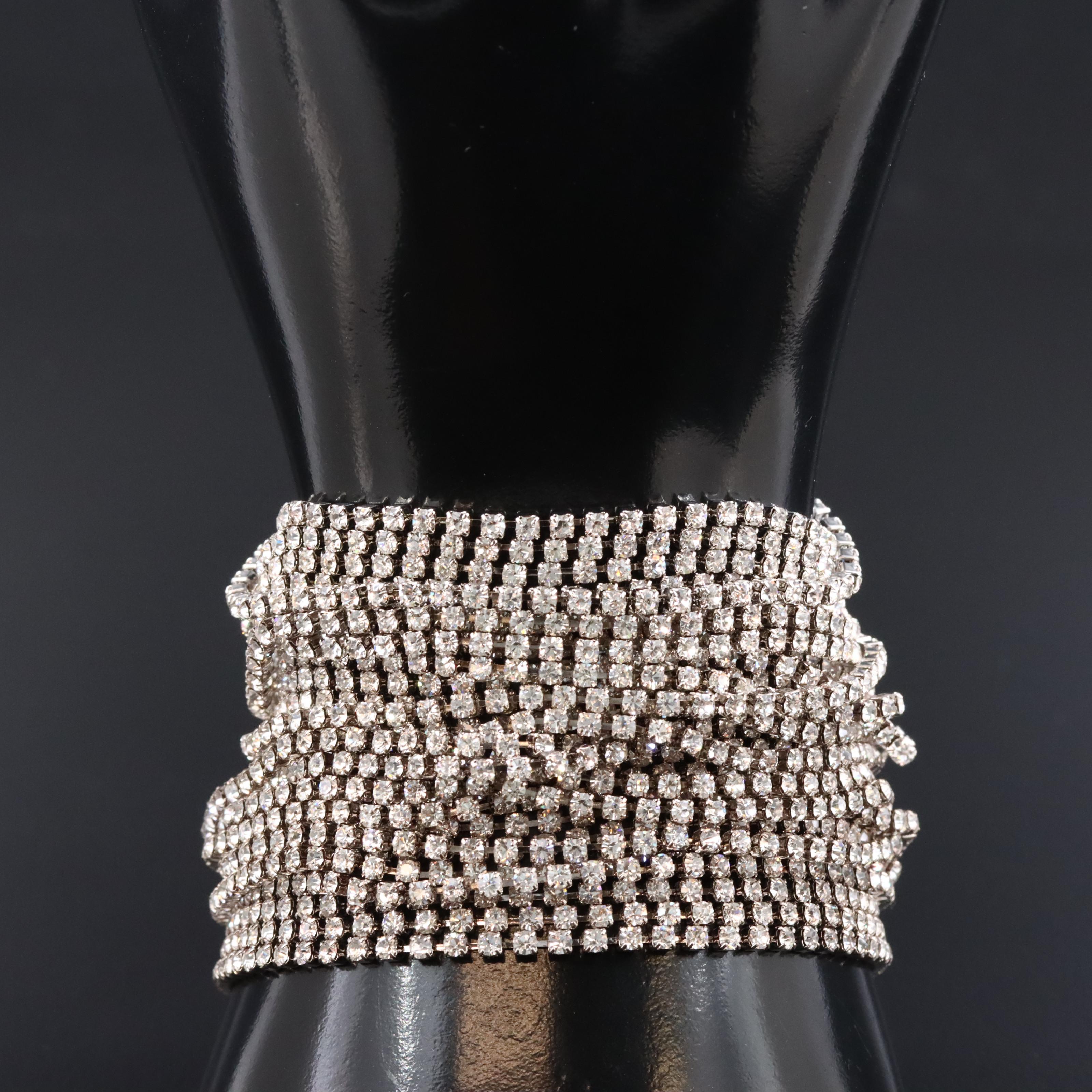 Rhinestone Multi-Row Bracelet