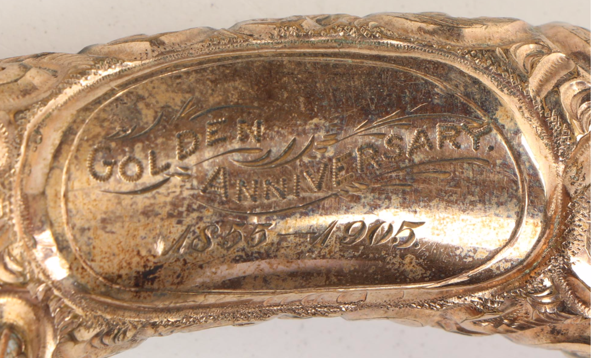 Embossed Metal Derby Handled Derby Cane, Early 20th Century