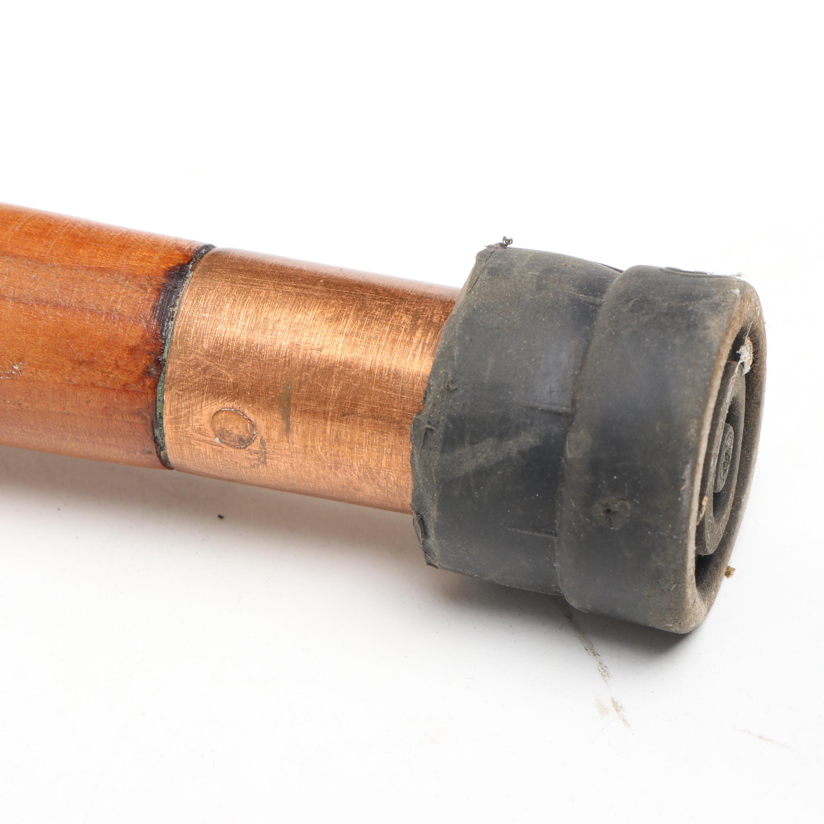 Embossed Metal Derby Handled Derby Cane, Early 20th Century