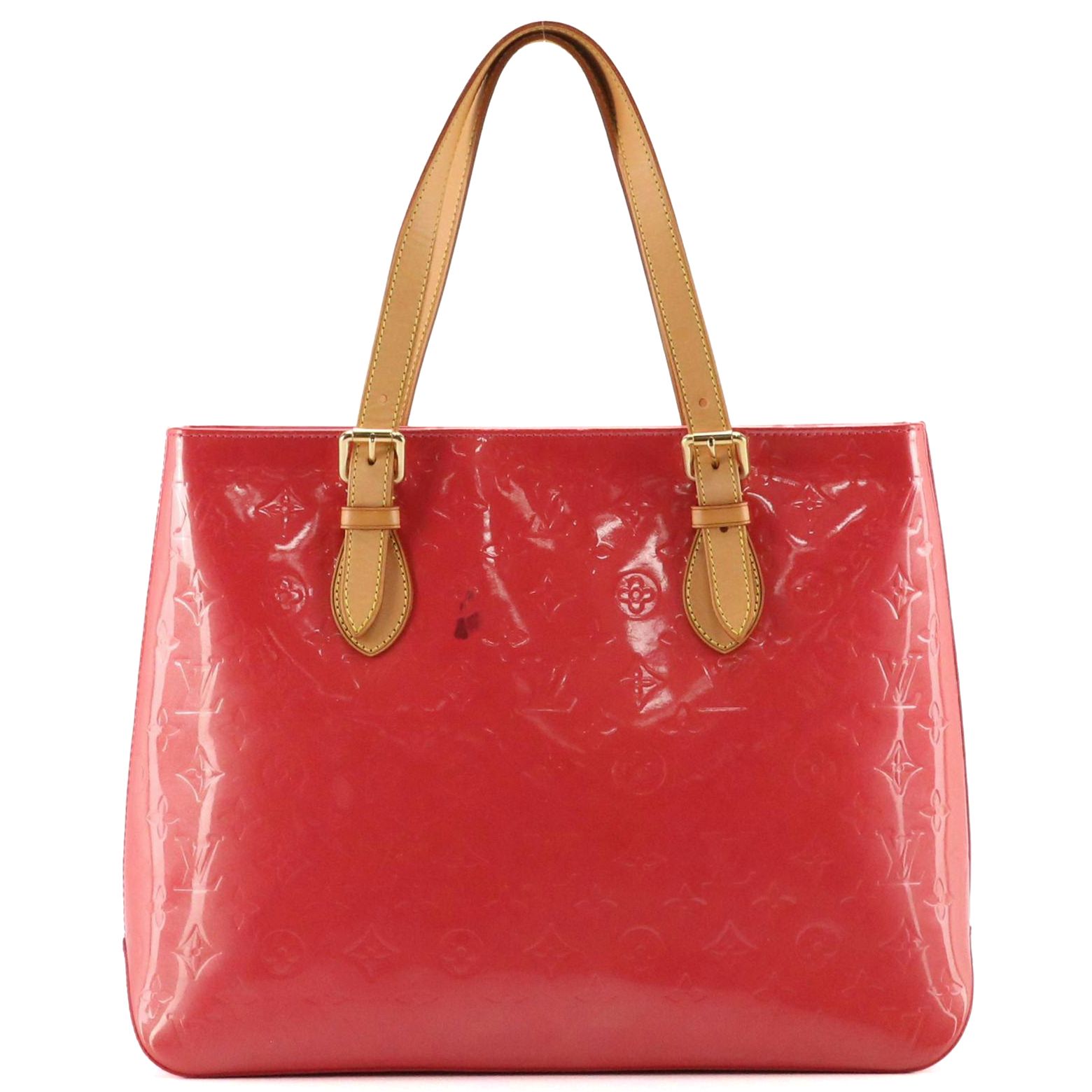 Louis Vuitton Brentwood Shoulder Tote in Framboise Vernis and Vachetta Leather