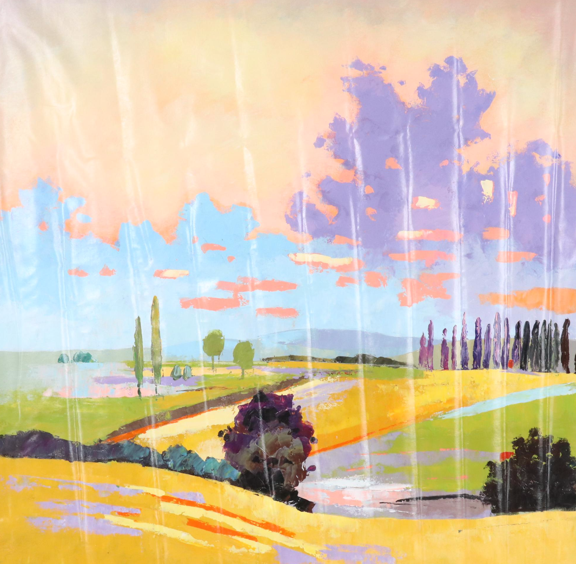 Zheng Stylized Landscape Oil Painting, 21st Century