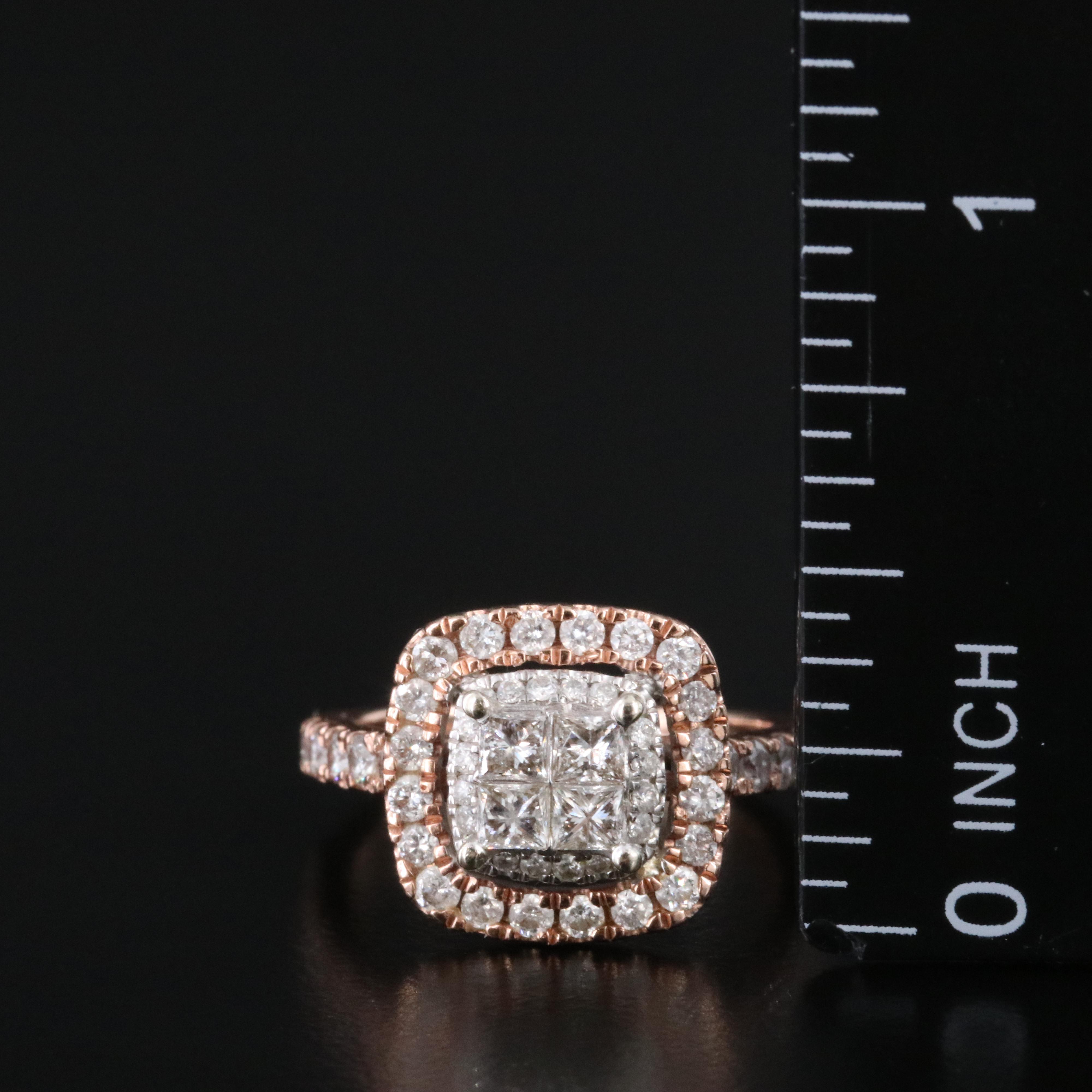 14K Rose Gold 1.51 CTW Diamond Ring Trio