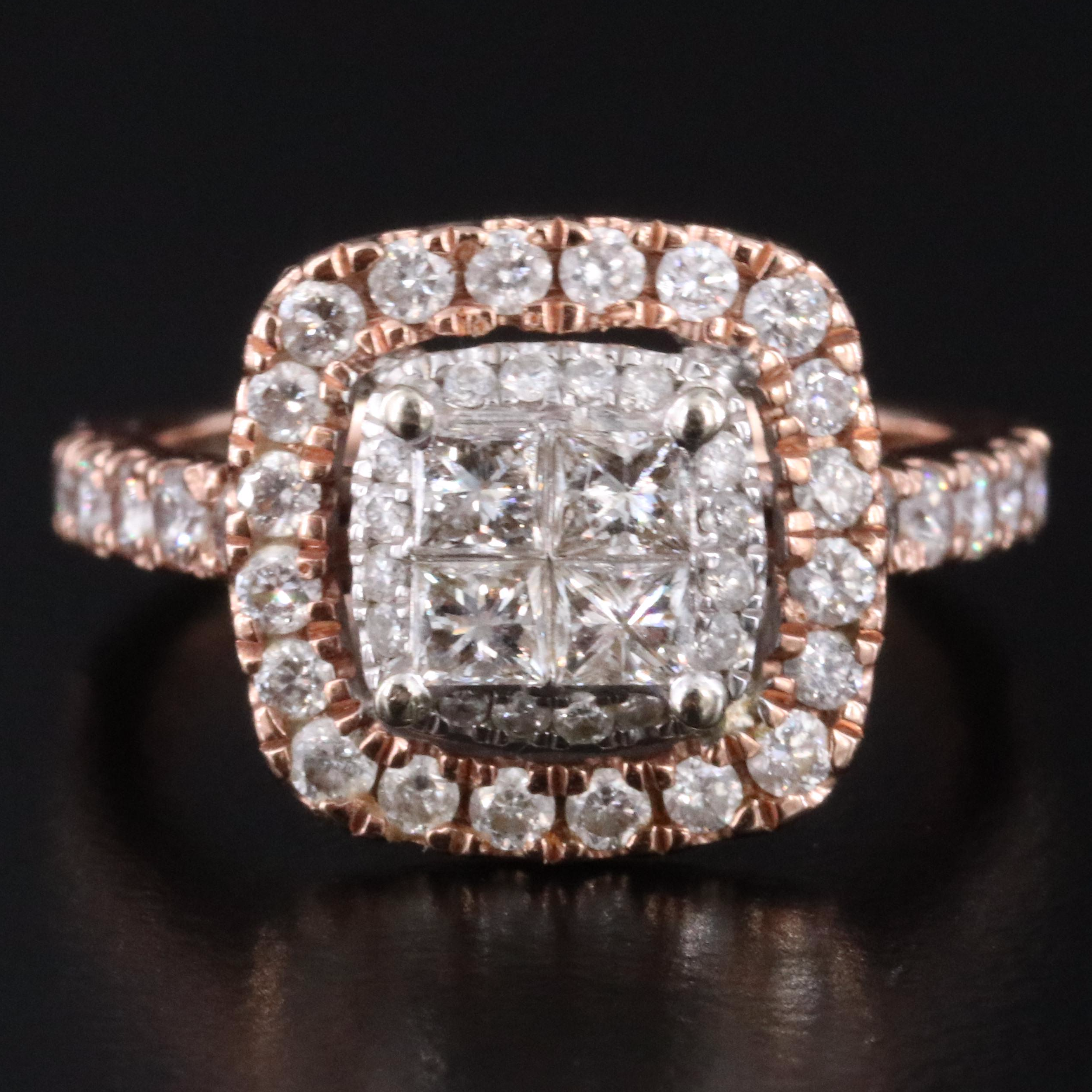 14K Rose Gold 1.51 CTW Diamond Ring Trio