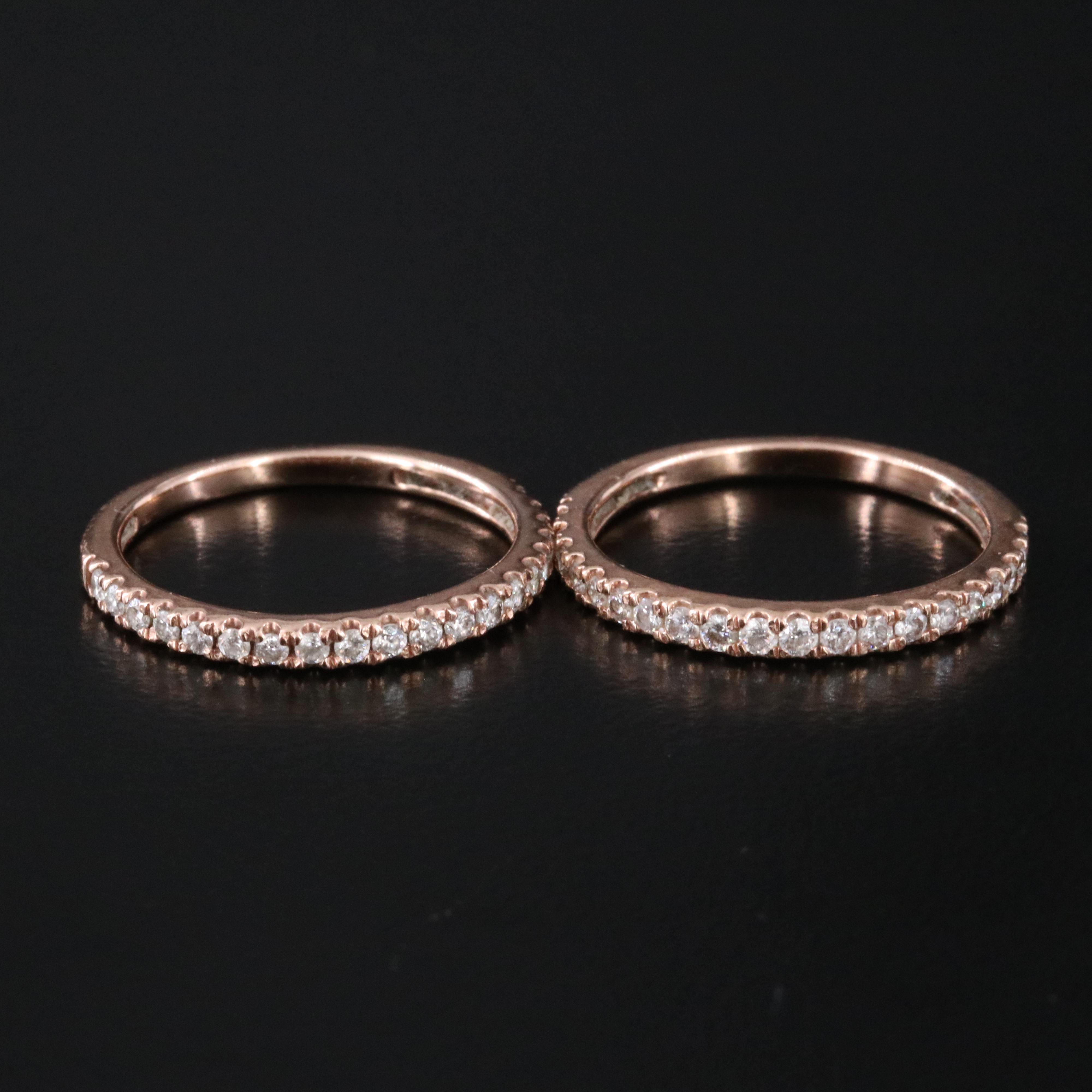 14K Rose Gold 1.51 CTW Diamond Ring Trio