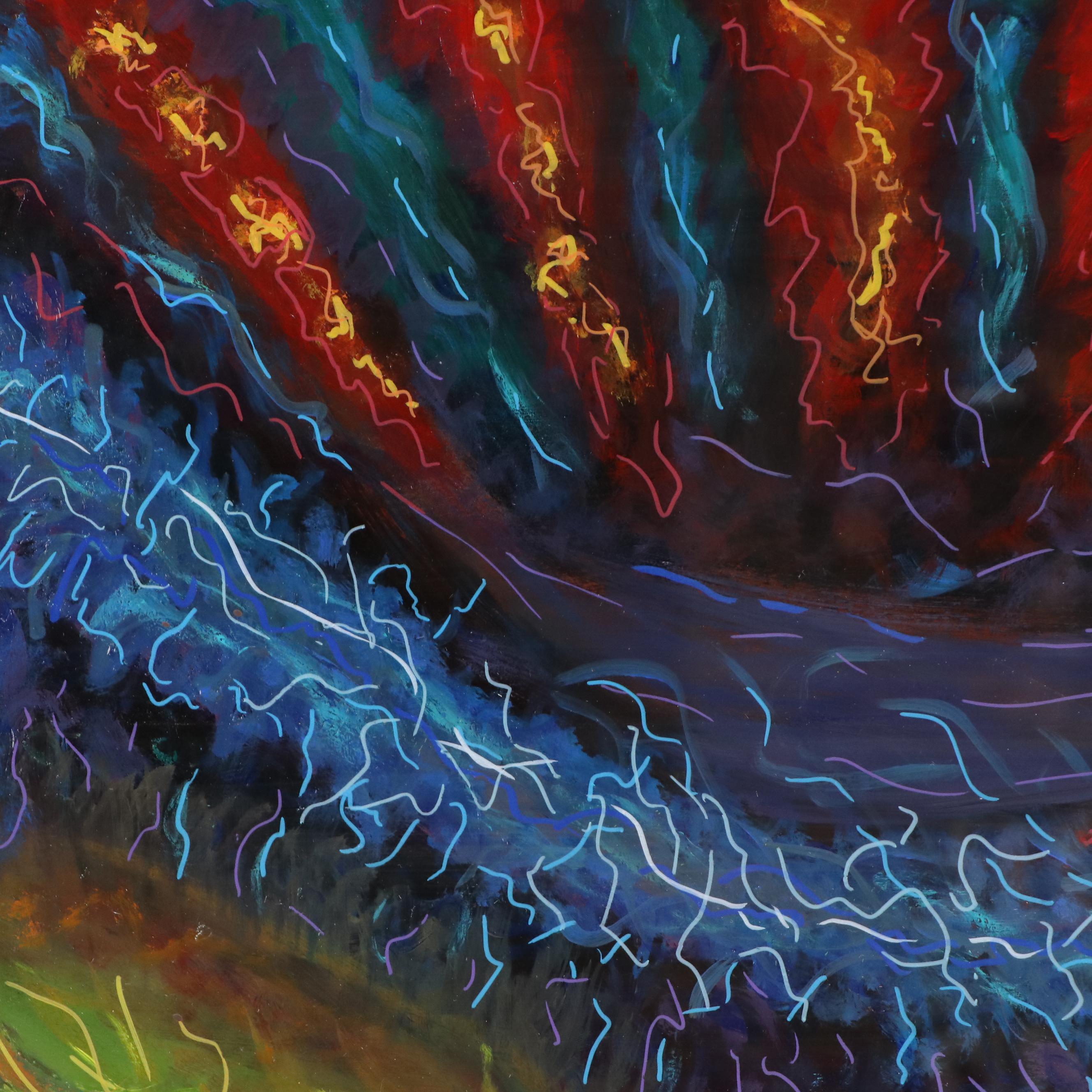 Gary E. Cornwell Abstract Mixed Media Painting "Mind's Eye," 2023