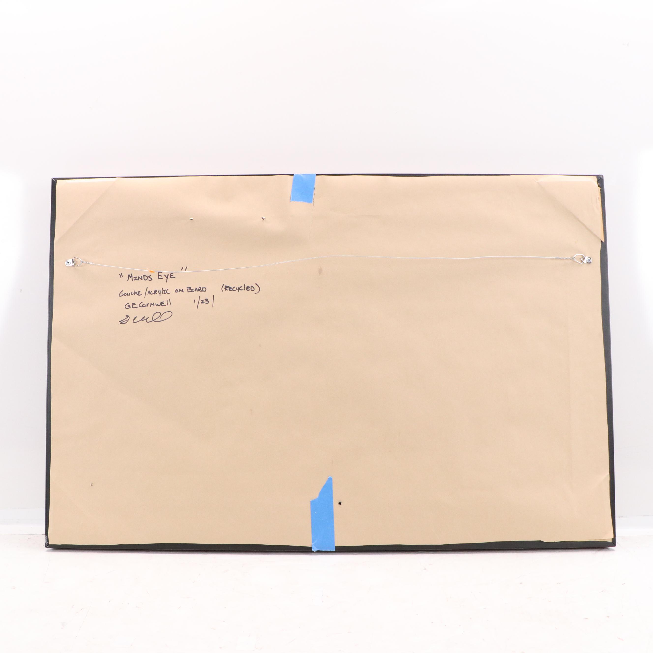 Gary E. Cornwell Abstract Mixed Media Painting "Mind's Eye," 2023