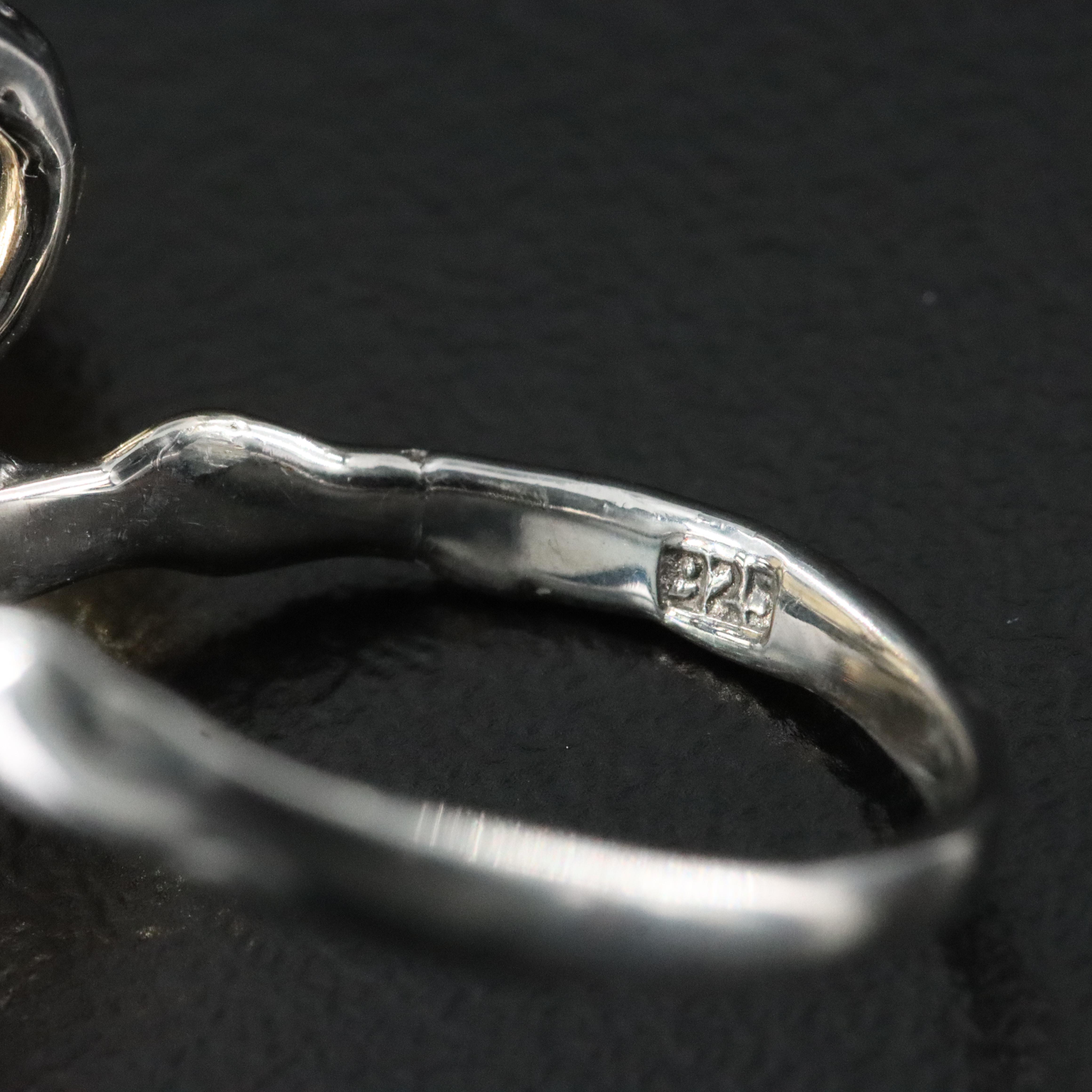 Sterling Prasiolite and Citrine Ring