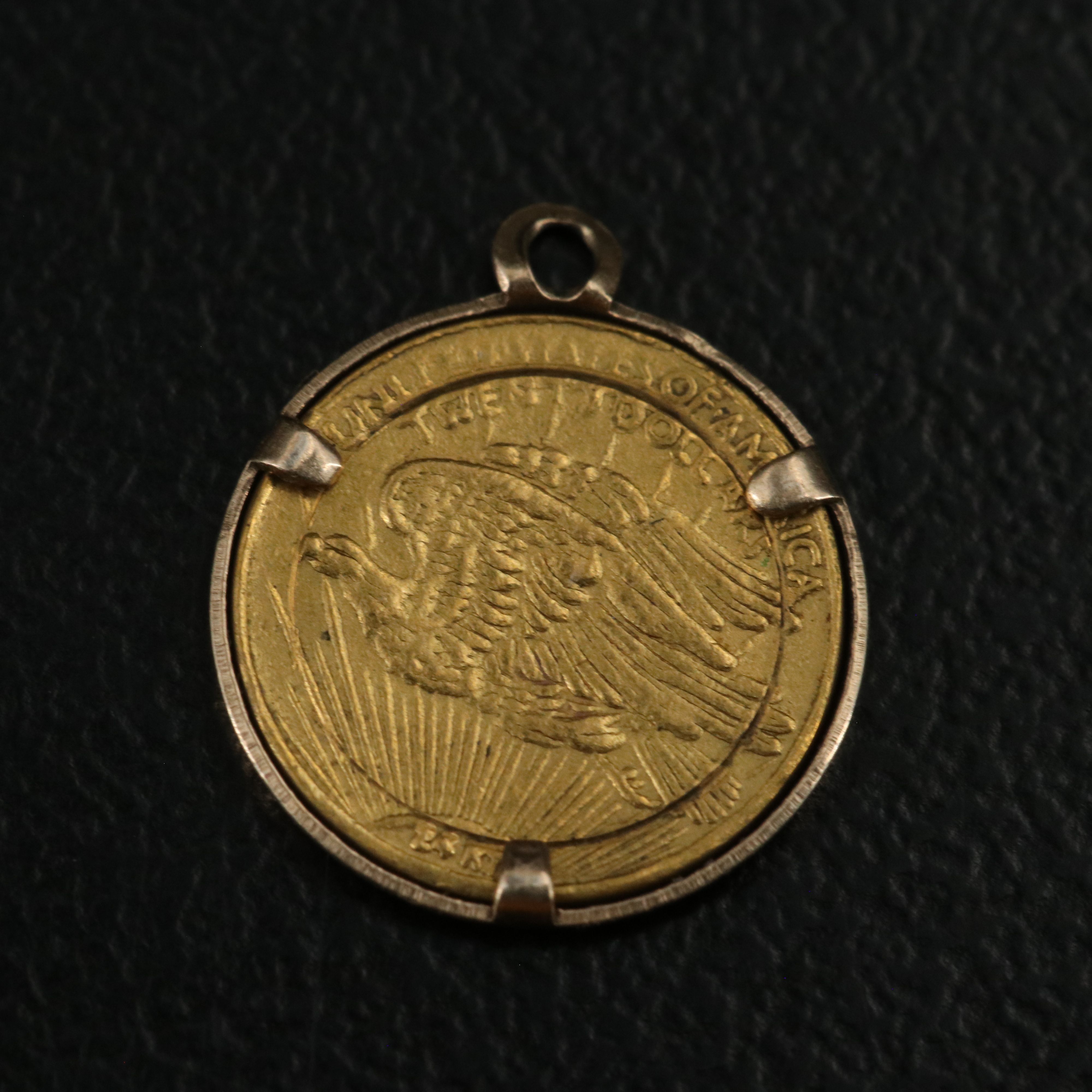 Two Miniature 24K Gold Coin Replicas in Bezels