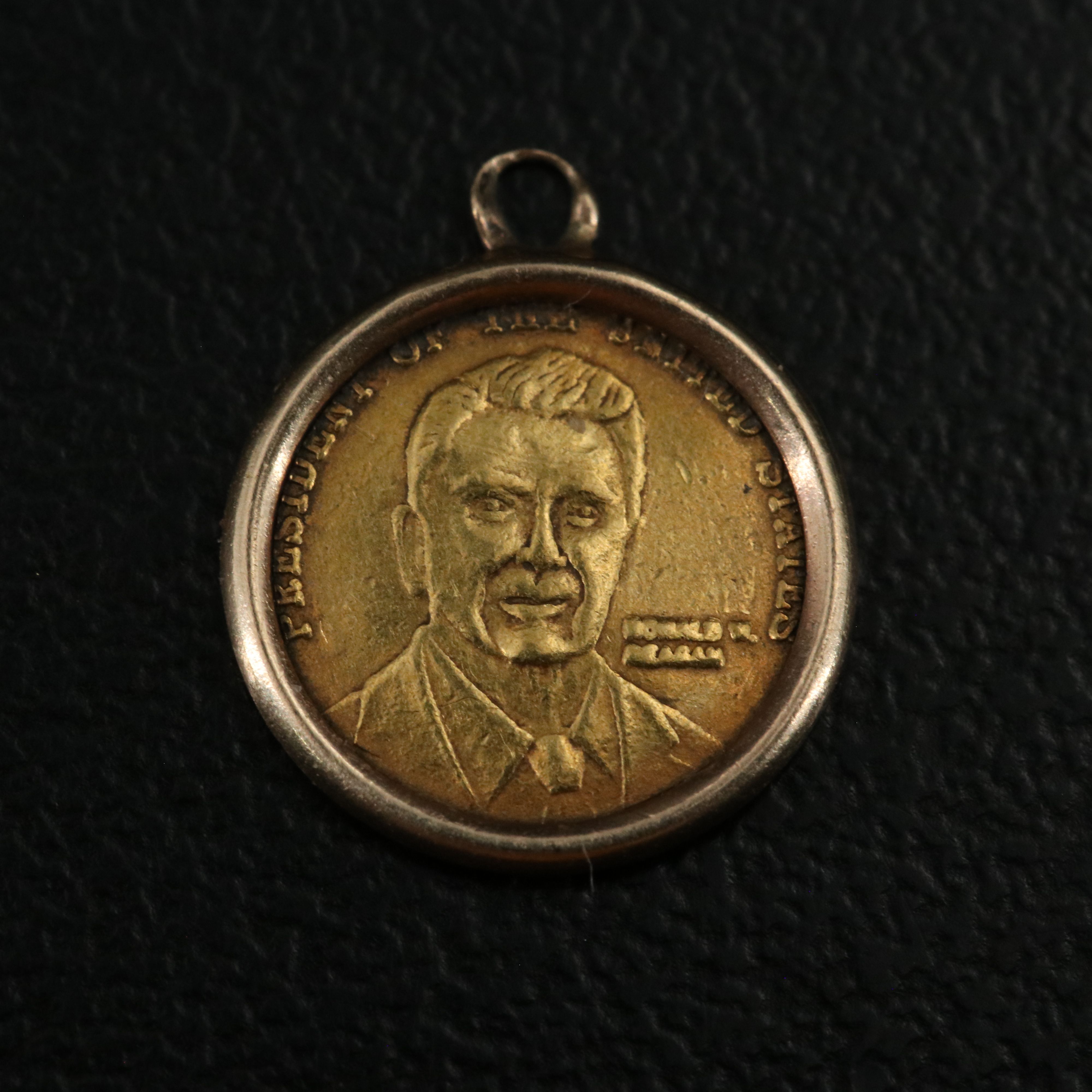 Two Miniature 24K Gold Coin Replicas in Bezels