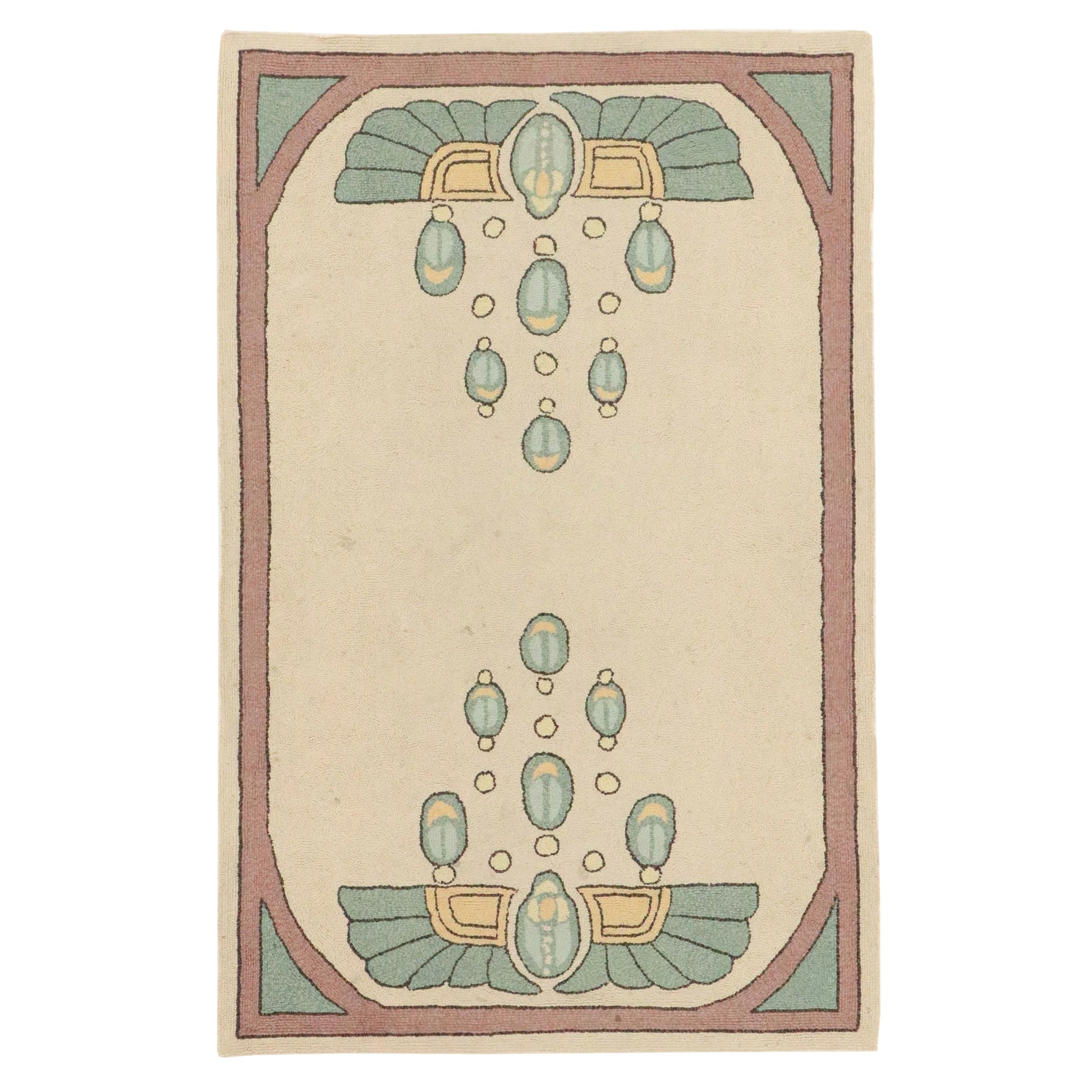 3'7 x 5'7 Hand-Tufted Art Deco Egyptian Revival Style Area Rug