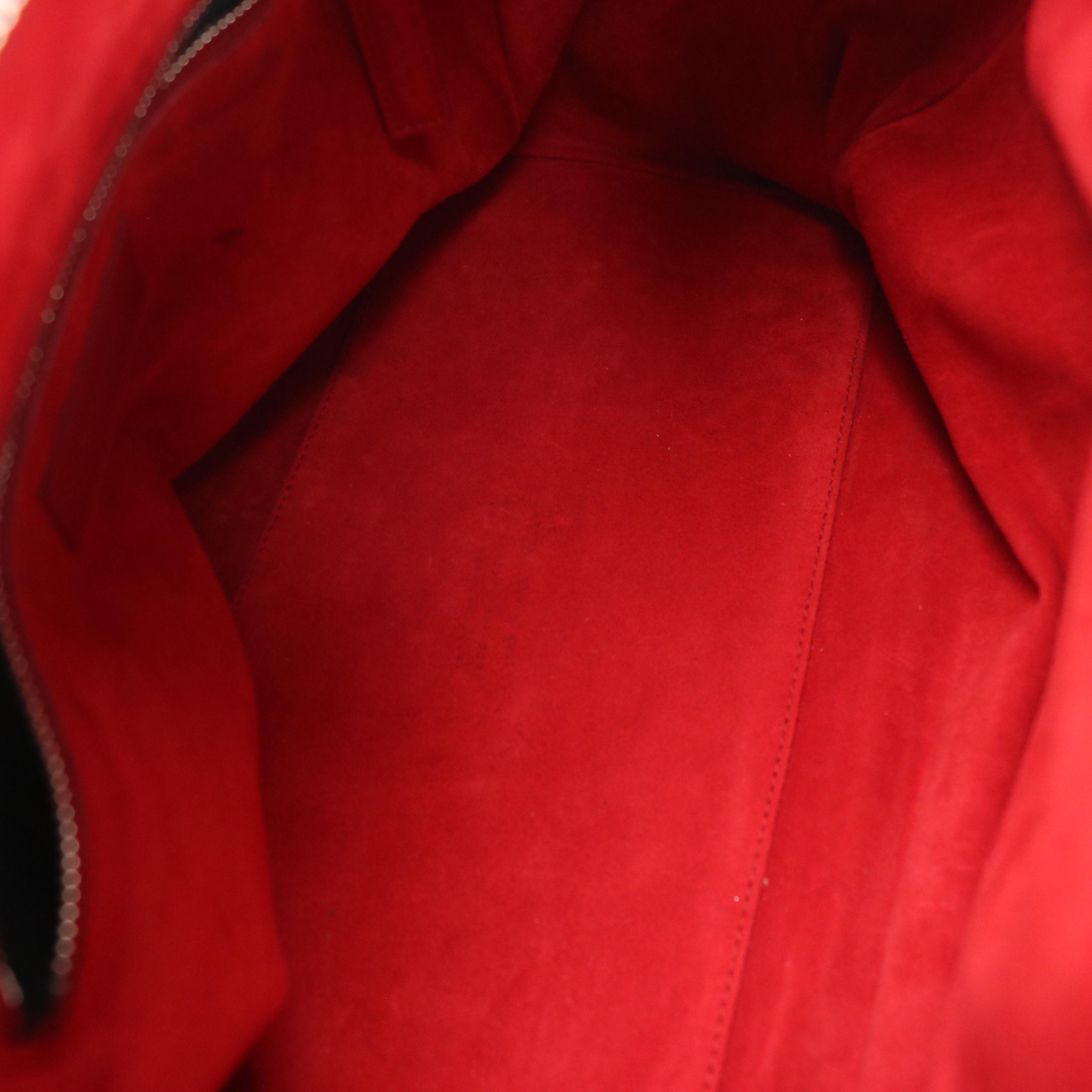 Saint Laurent Classic Two-Way Duffel in Red Micro Studded Calfskin Leather