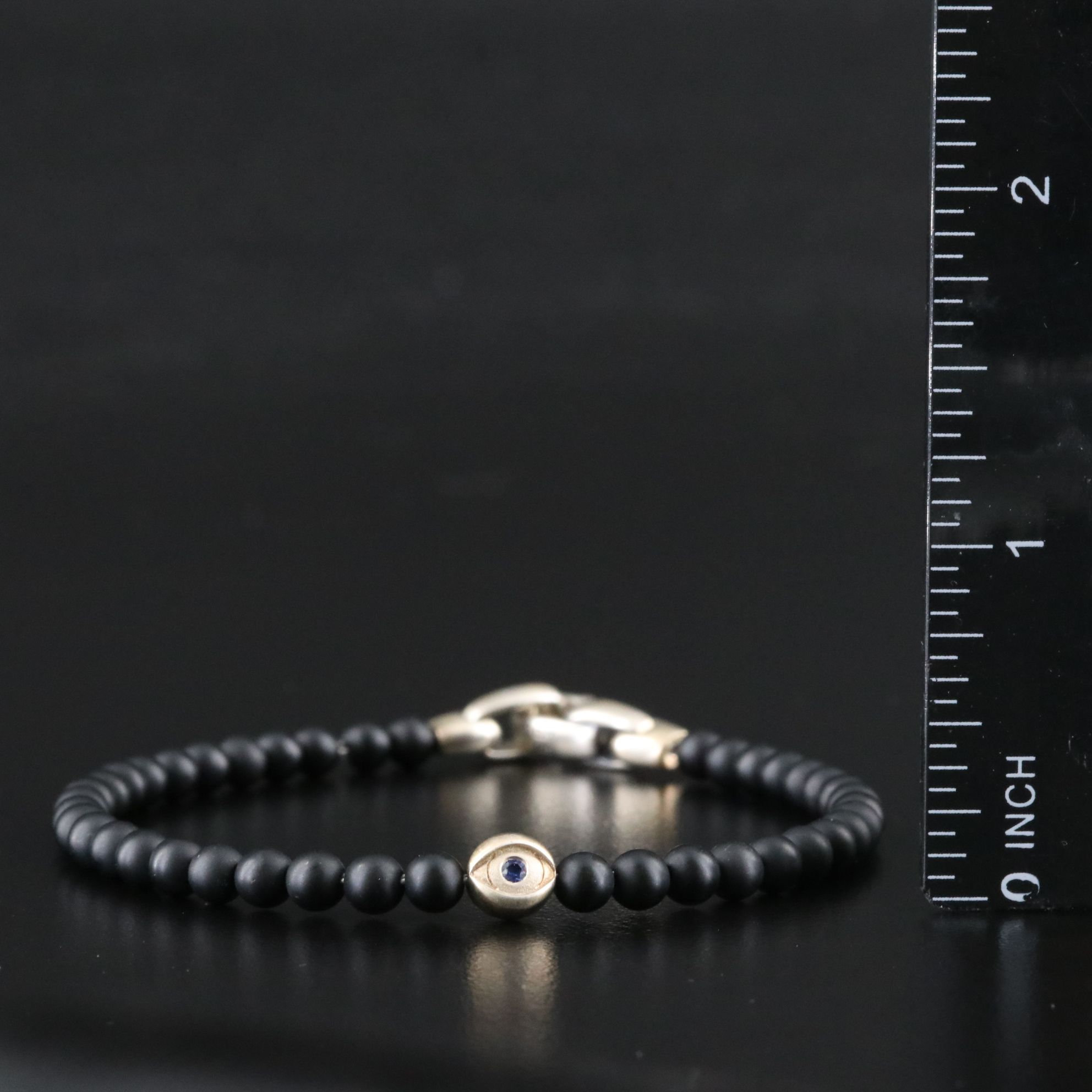 David Yurman Spiritual Beads Sterling, Black Onyx and Sapphire Bracelet