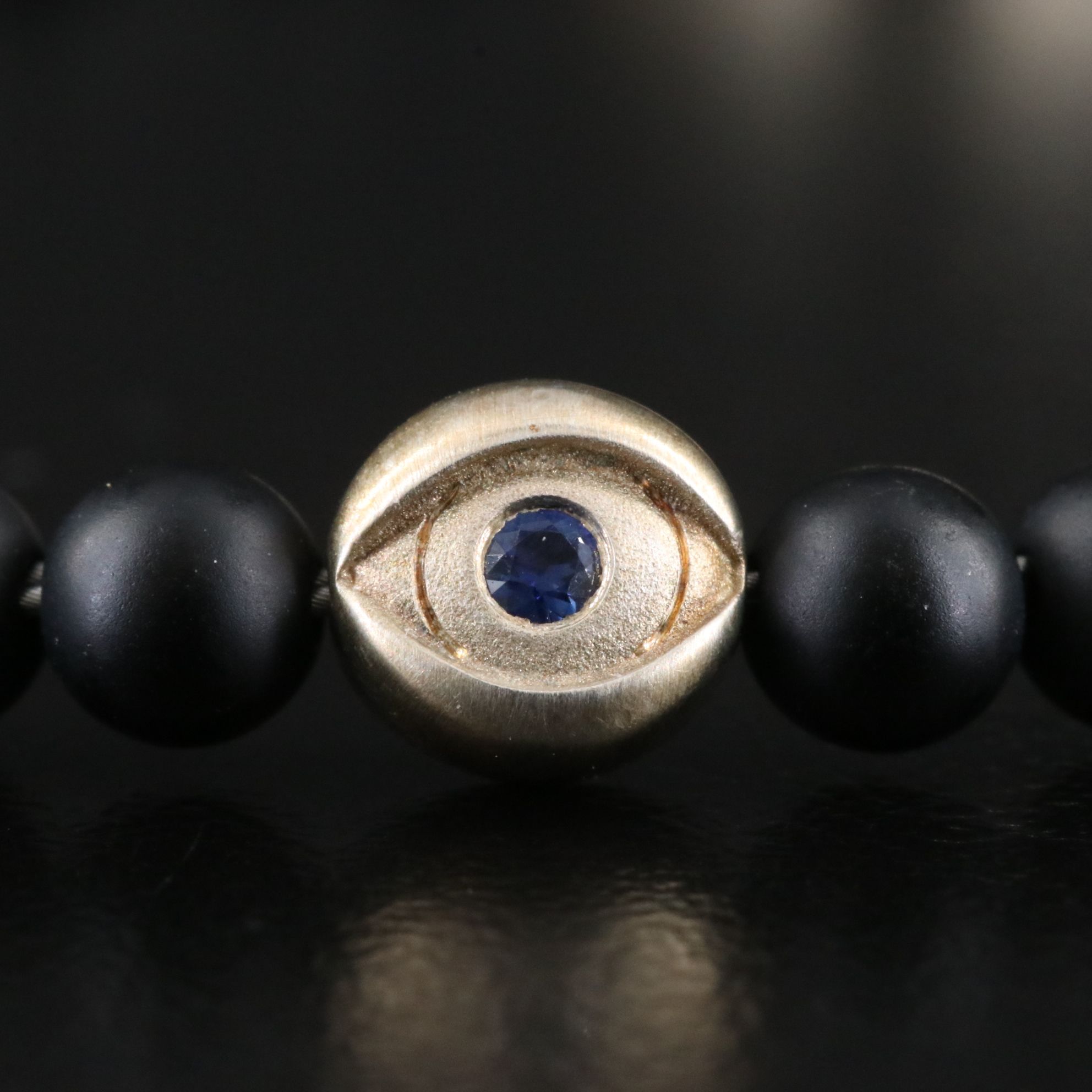 David Yurman Spiritual Beads Sterling, Black Onyx and Sapphire Bracelet