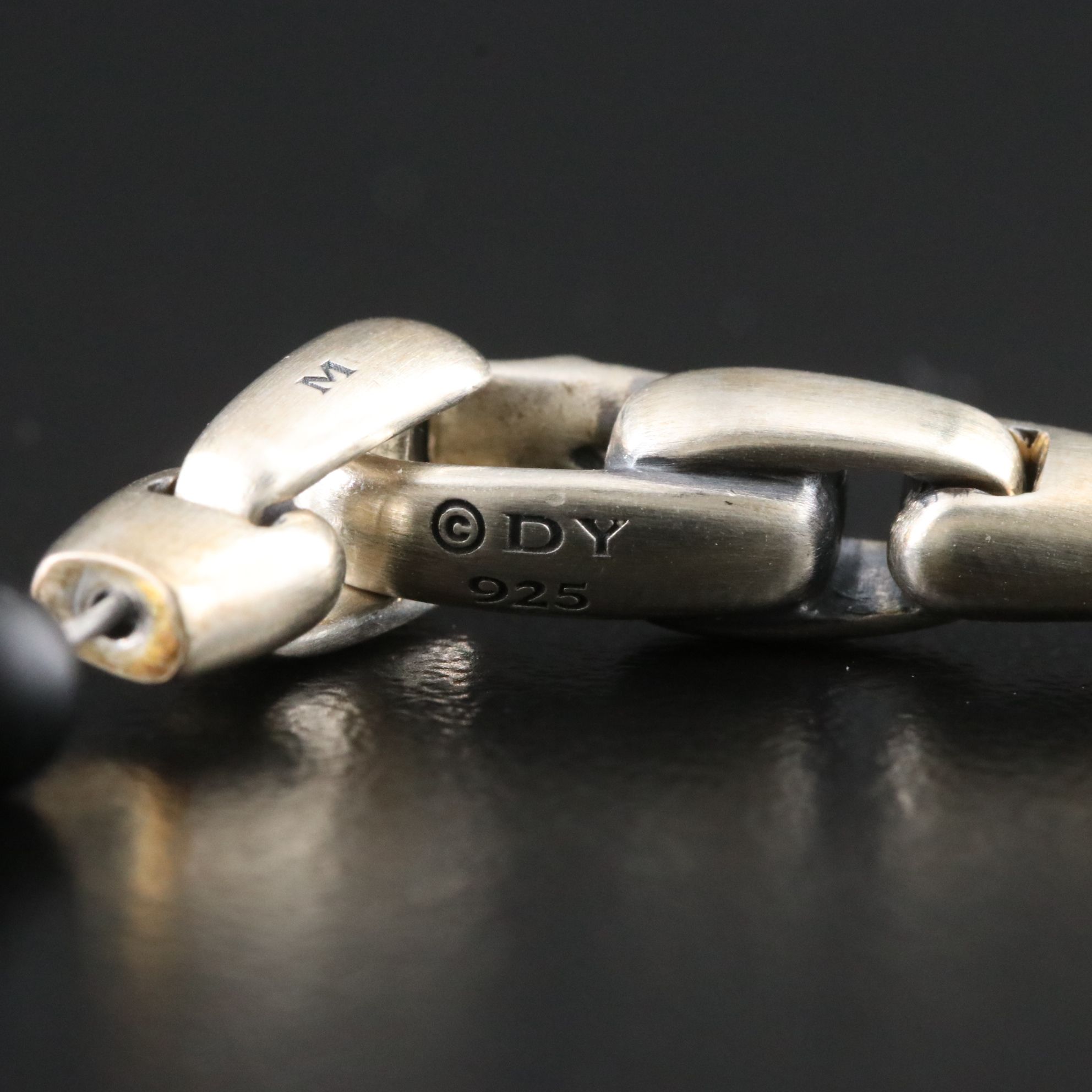 David Yurman Spiritual Beads Sterling, Black Onyx and Sapphire Bracelet