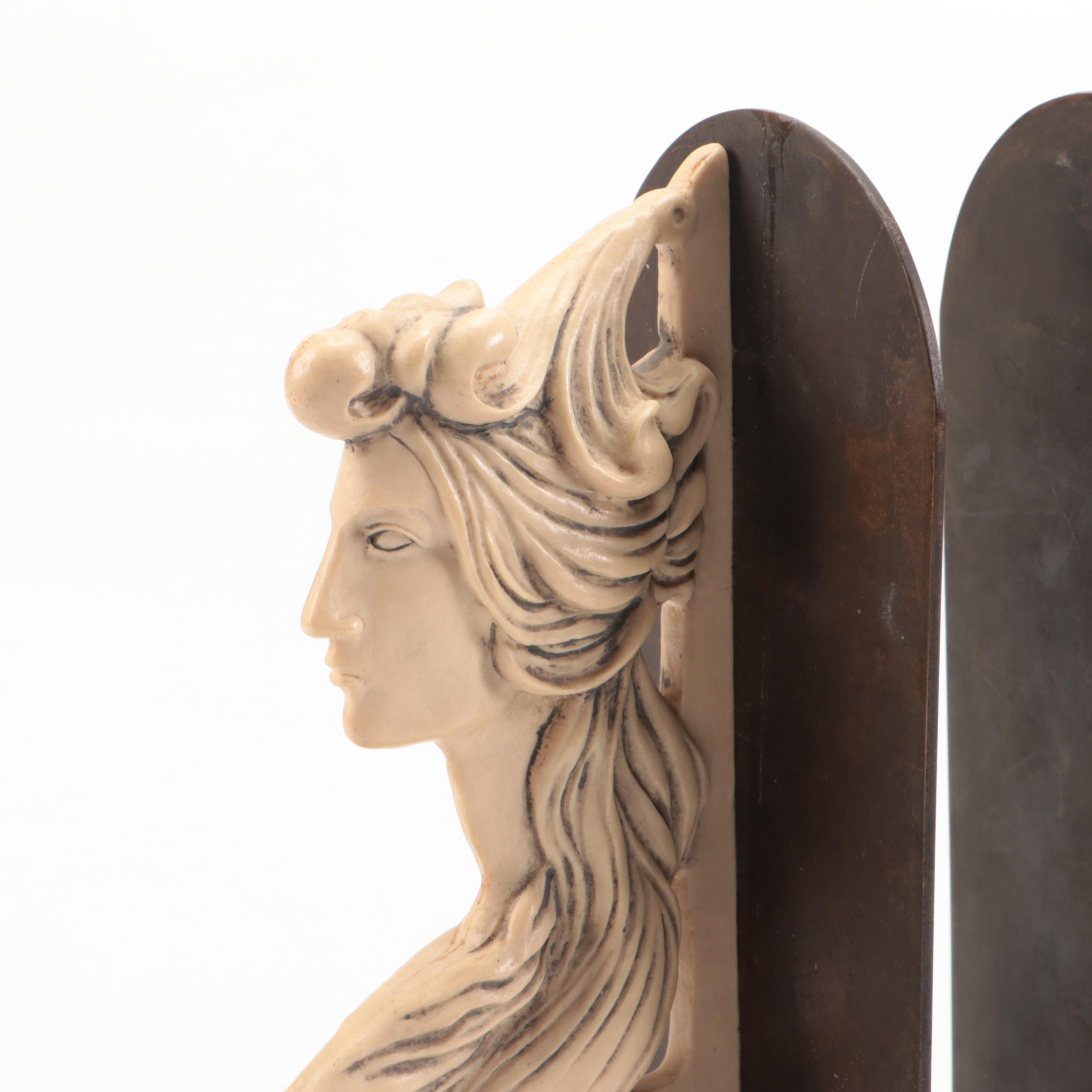 Silvestri Art Nouveau Style Figural Bookends