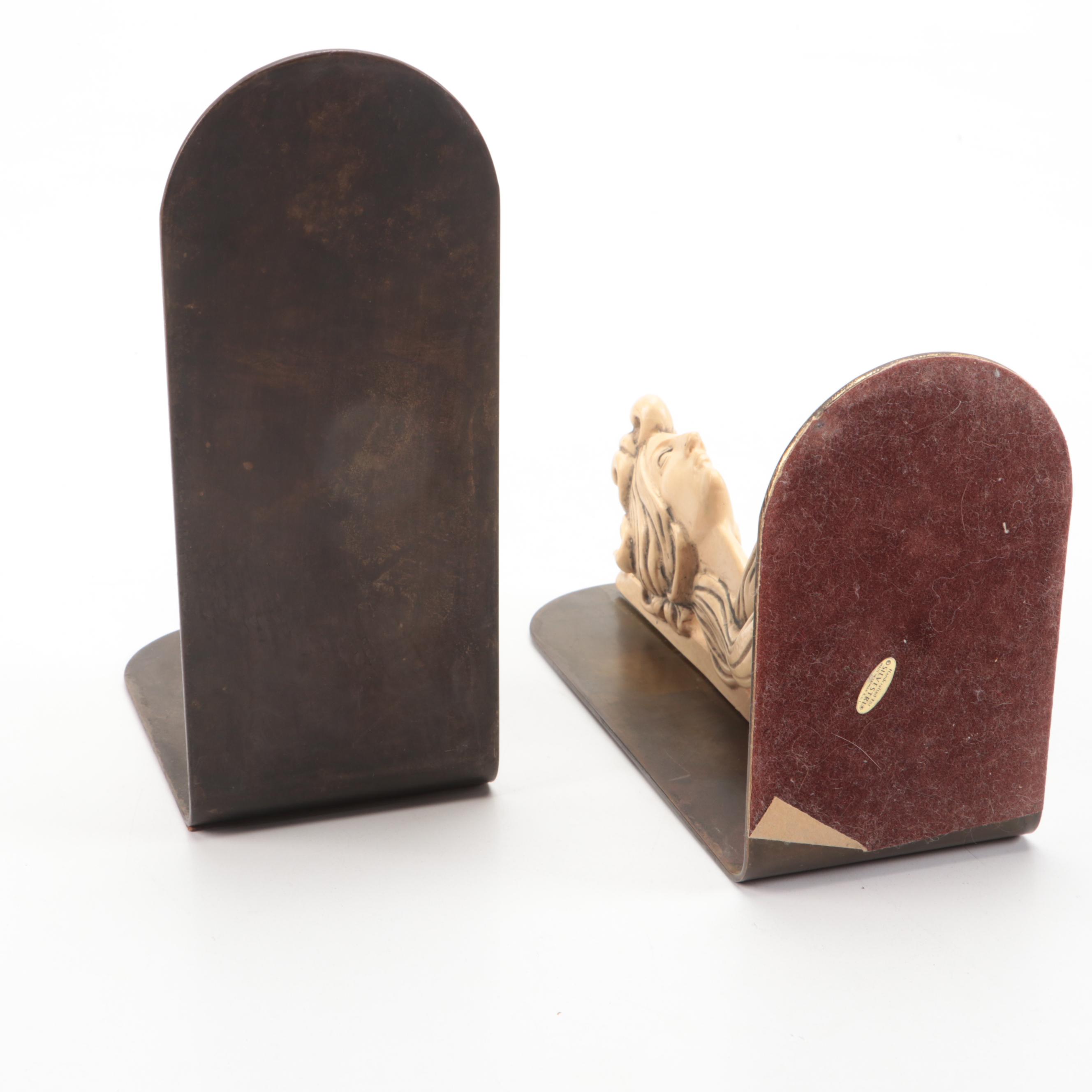 Silvestri Art Nouveau Style Figural Bookends