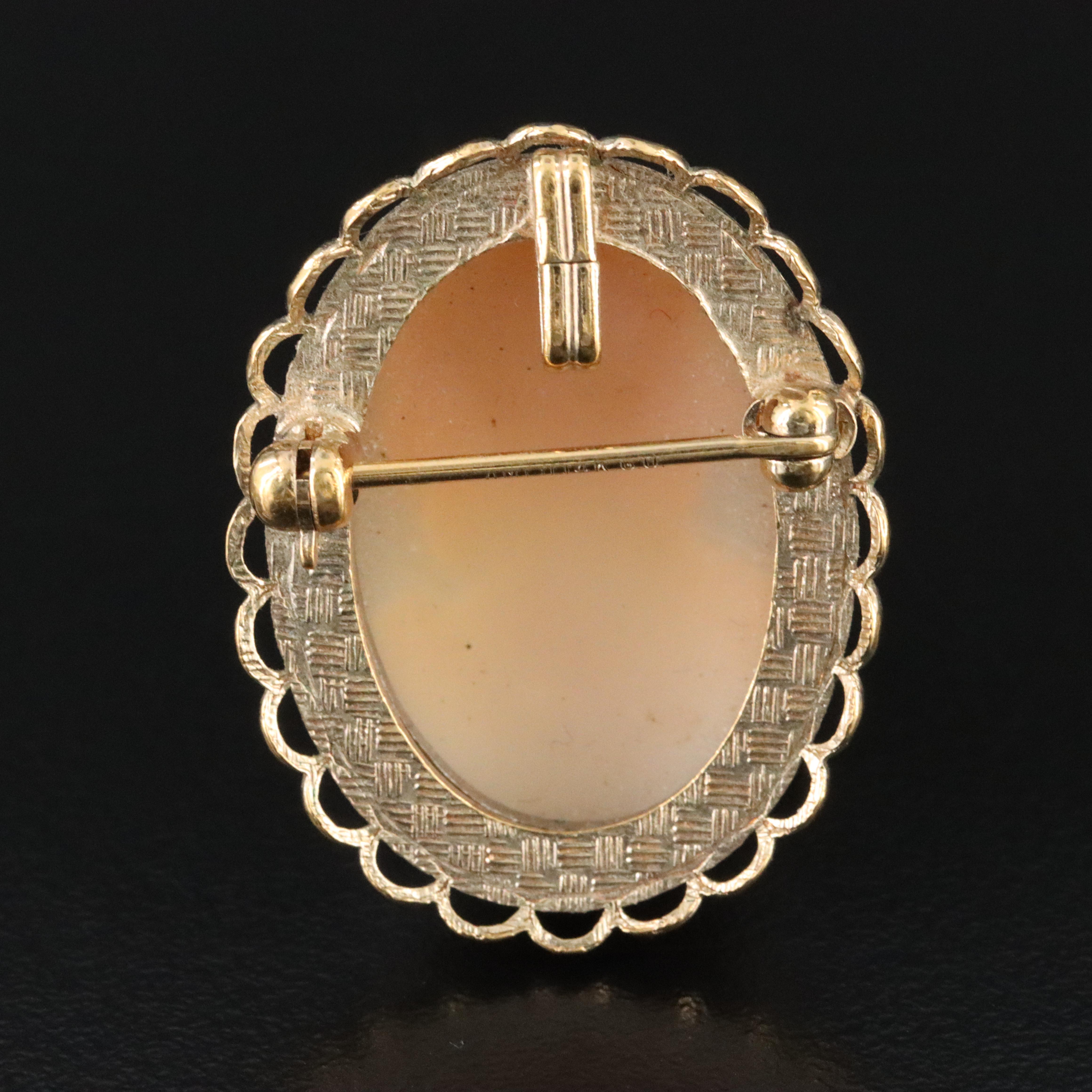 Vintage Shell Cameo Converter Brooch