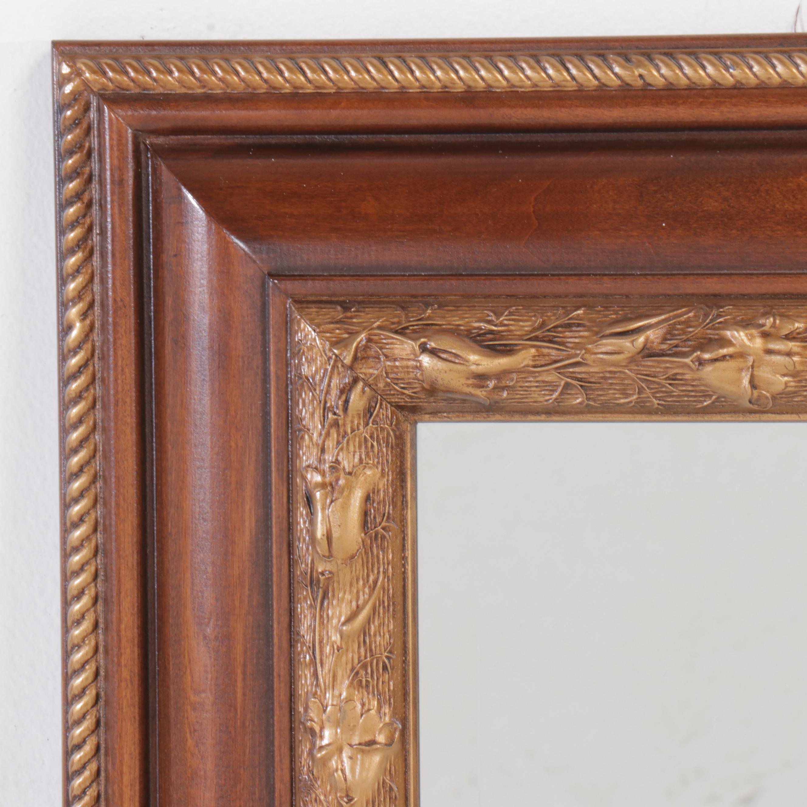 Art Nouveau Style Gilt Wood Frame Wall Mirror