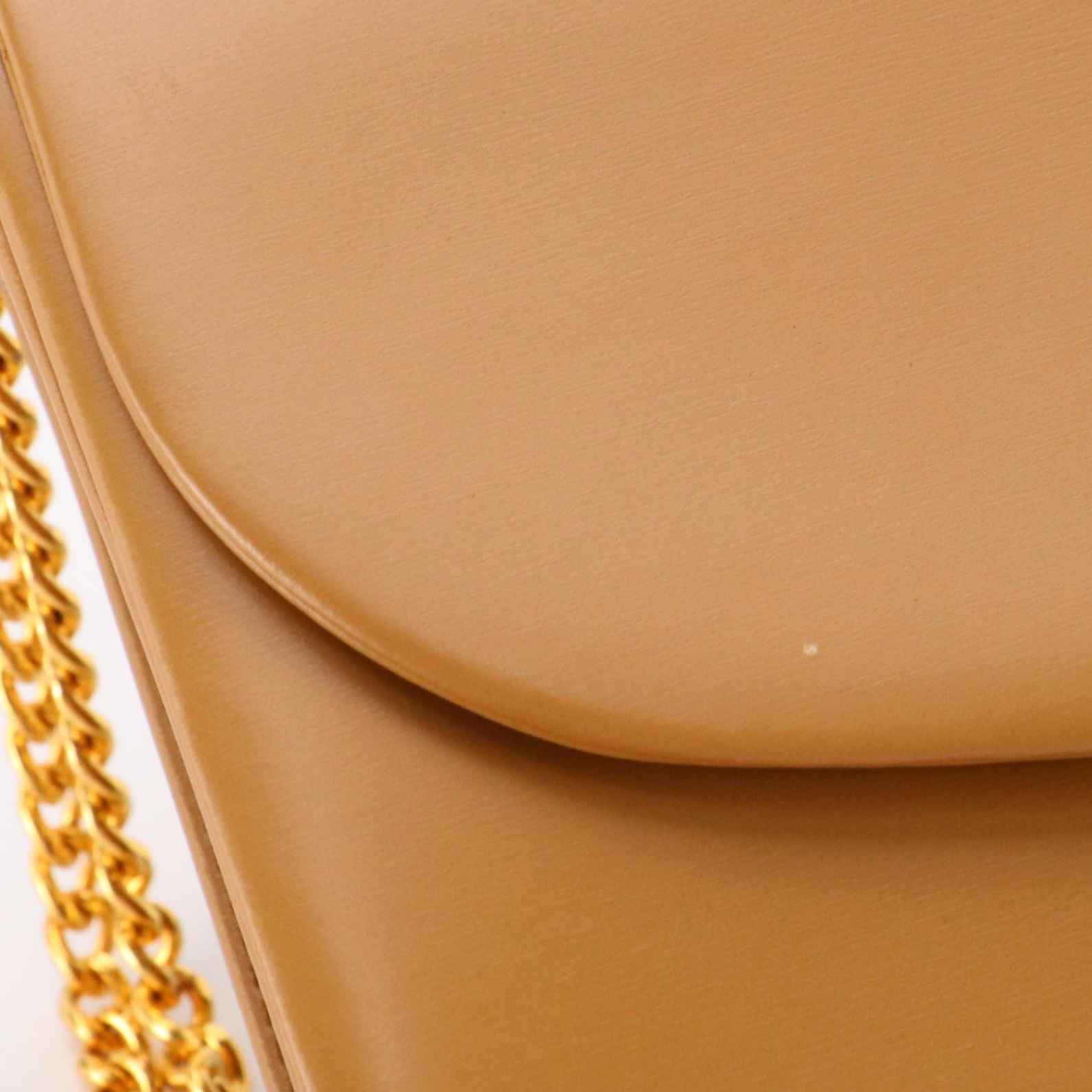 Christian Dior Front Flap Shoulder Bag in Brown Leather