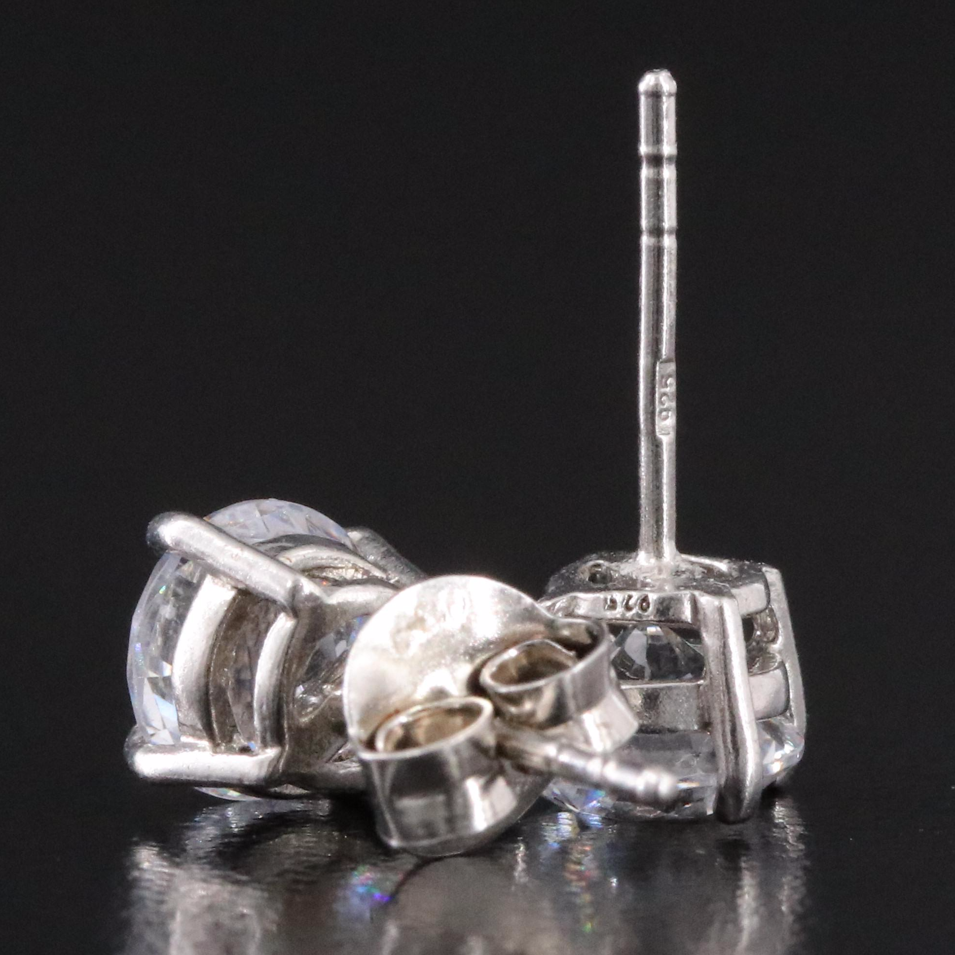 Sterling CZ Stud Earrings