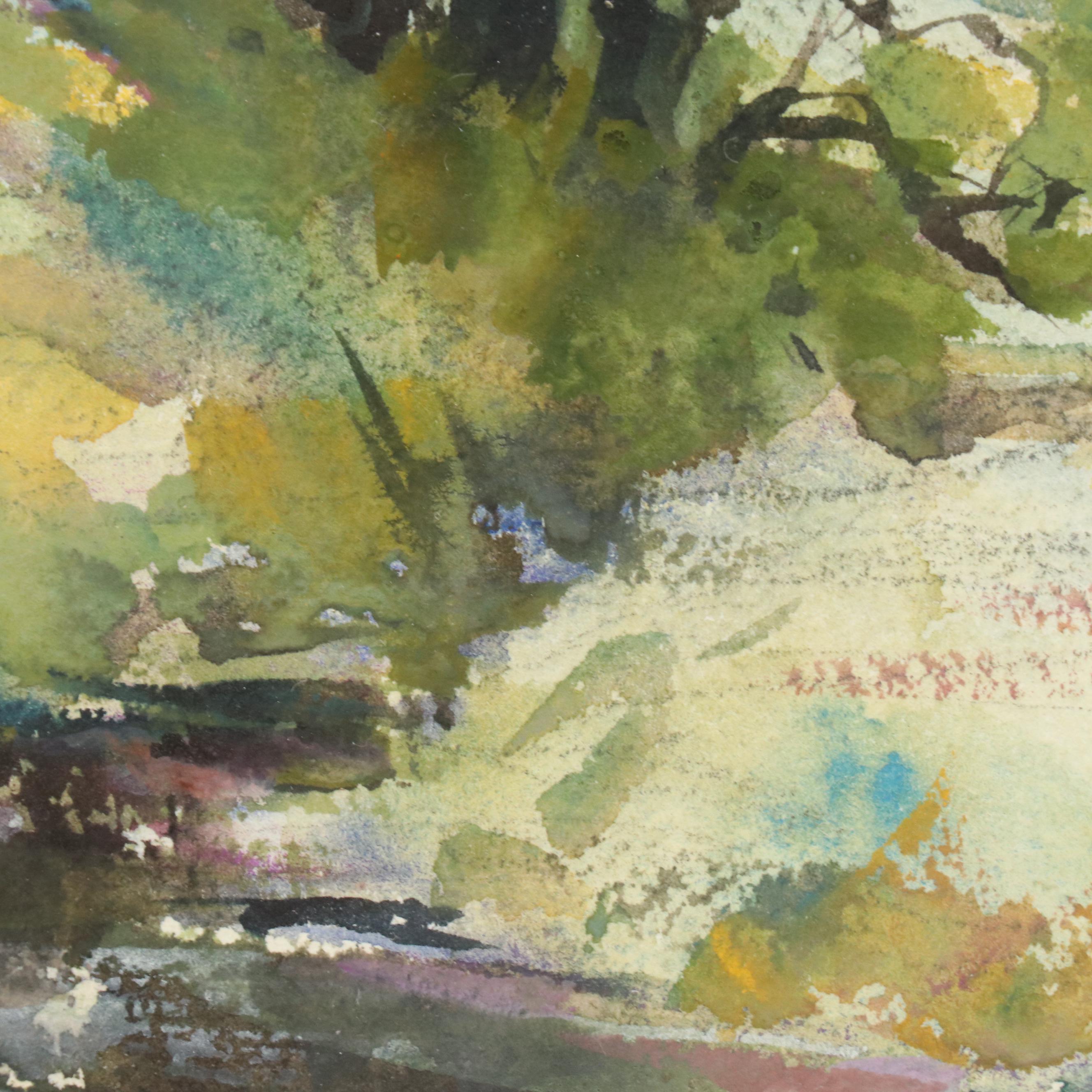 William S. Darling Watercolor Painting of Western Rural Landscape